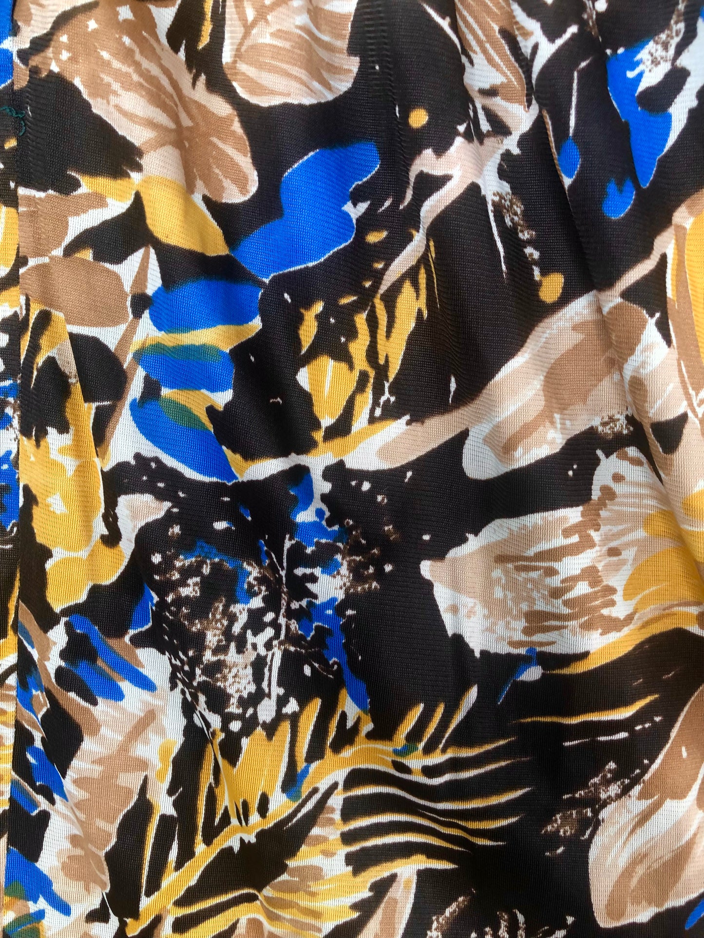 1960's Abstract Leaf Print Dress