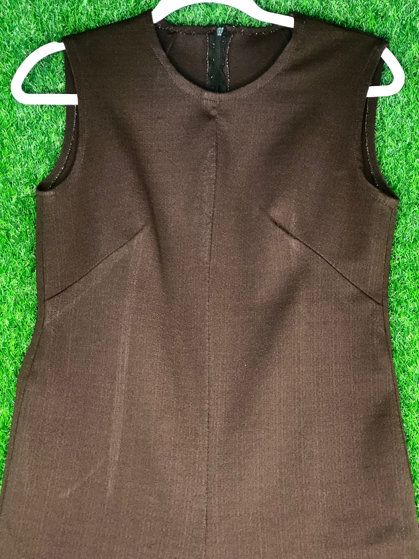 1970's Chocolate Brown Sleeveless Jumpsuit