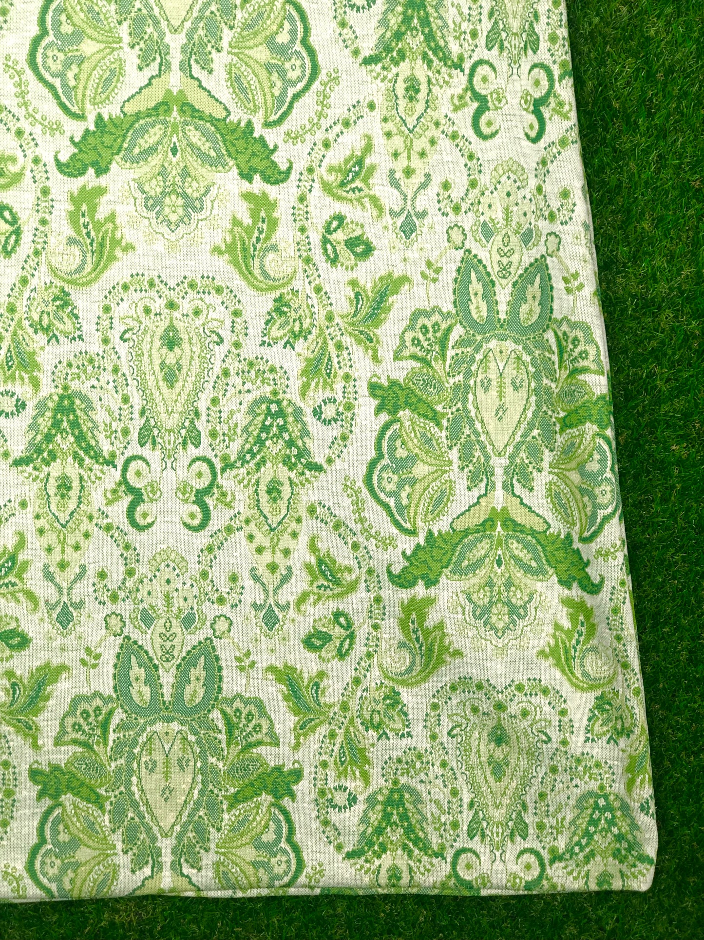1970's Volup Green Paisley Dress