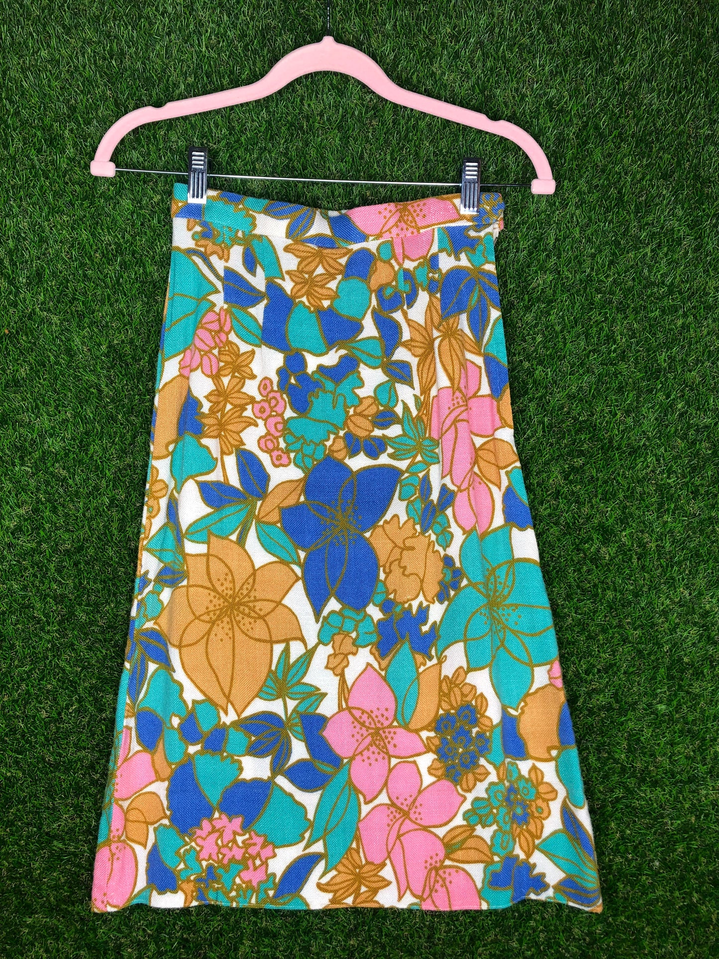 1950's Floral Pastel Pencil Skirt