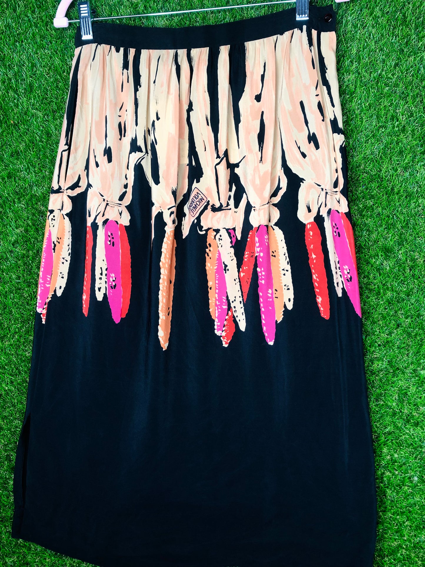 1980's RARE Michaele Vollbracht Designer Silk Corn Skirt