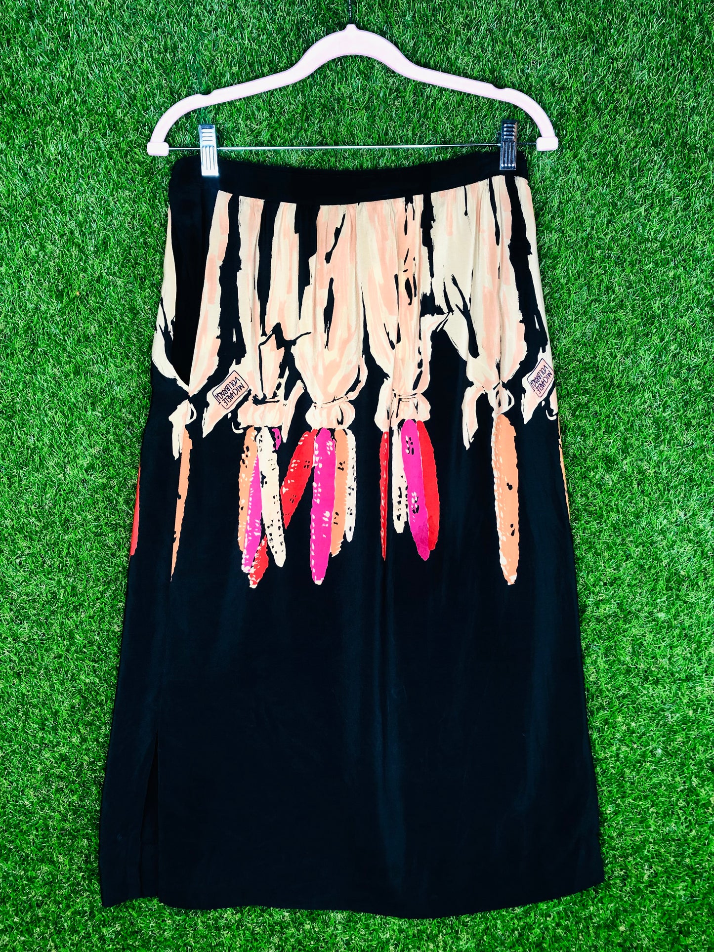 1980's RARE Michaele Vollbracht Designer Silk Corn Skirt