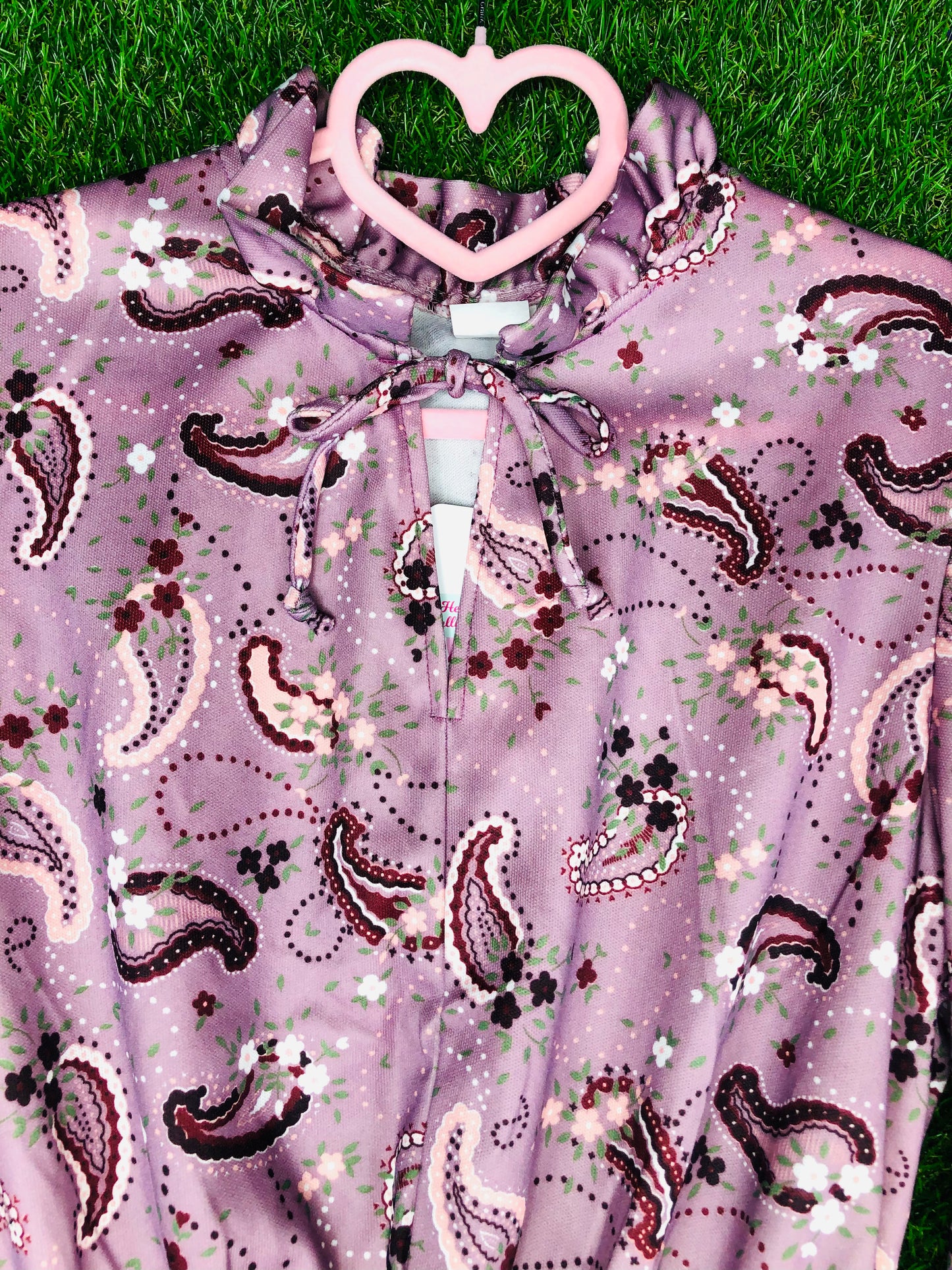 1970's Purple Paisley Peplum Top