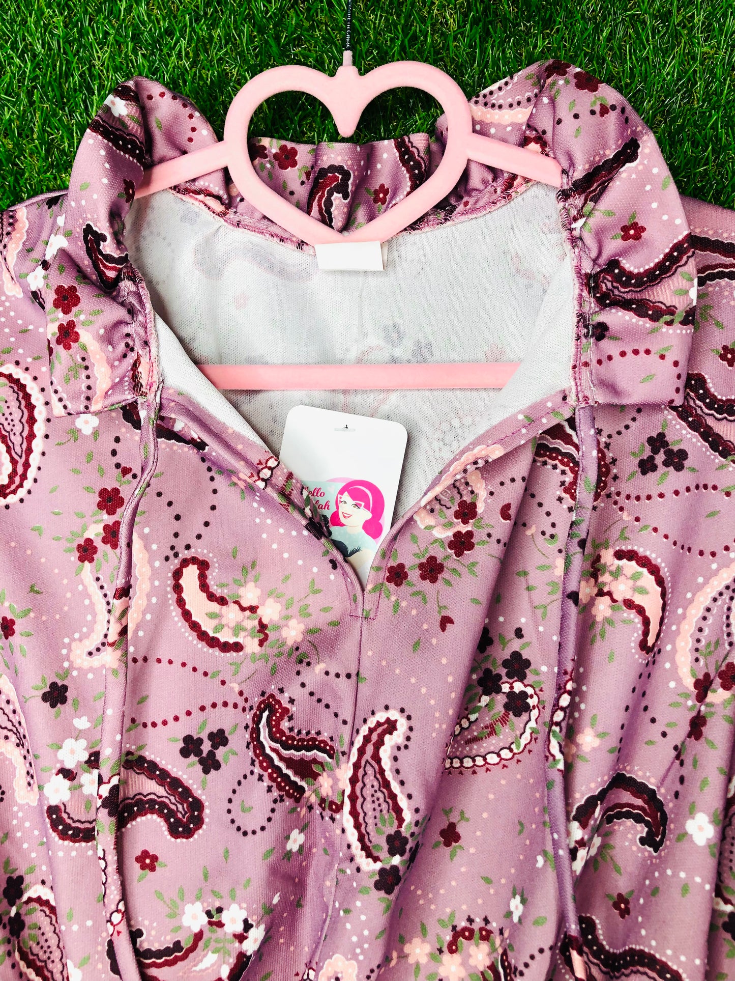 1970's Purple Paisley Peplum Top