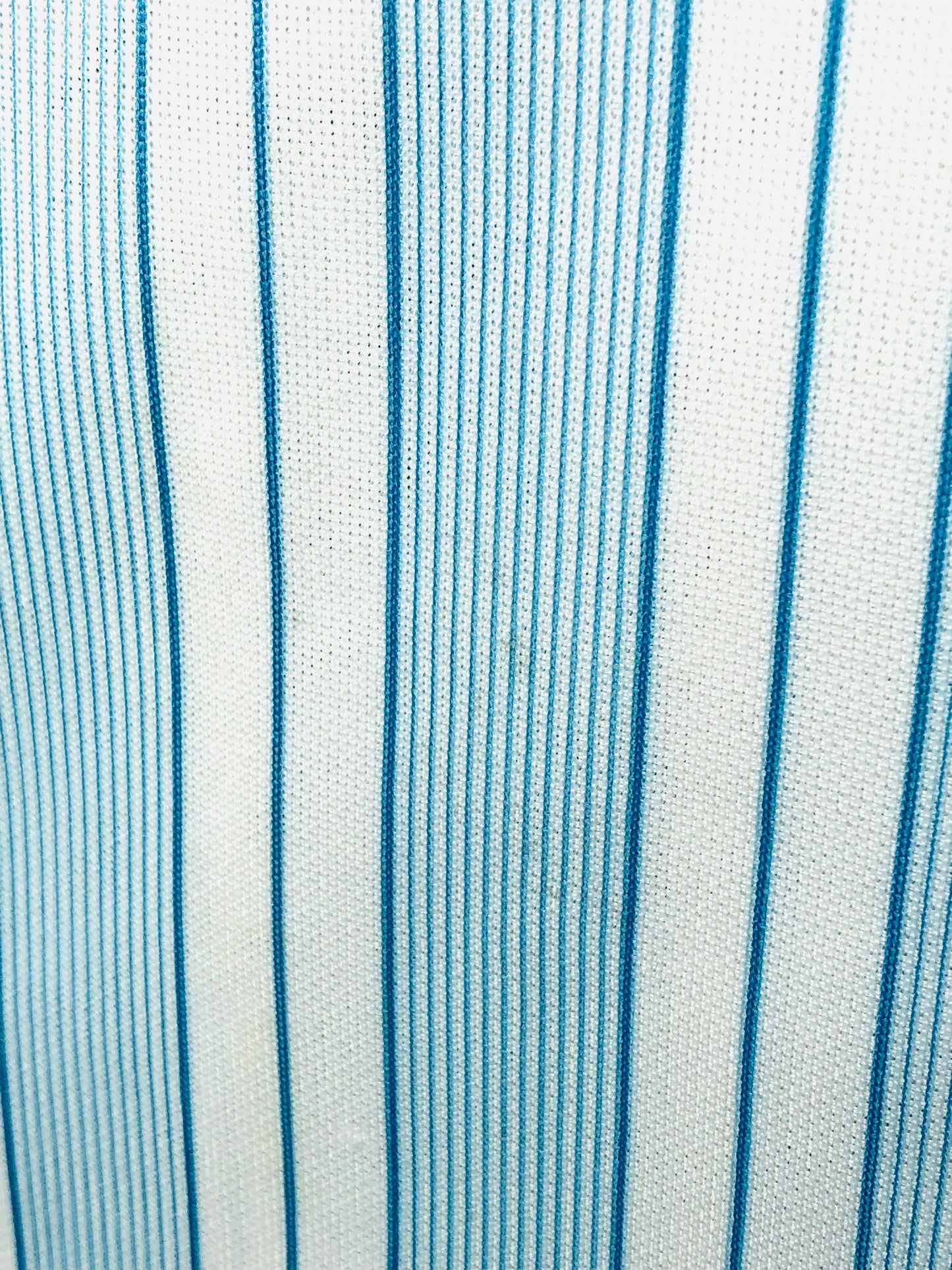 1970's Blue and White Volup Striped Dress With Pockets
