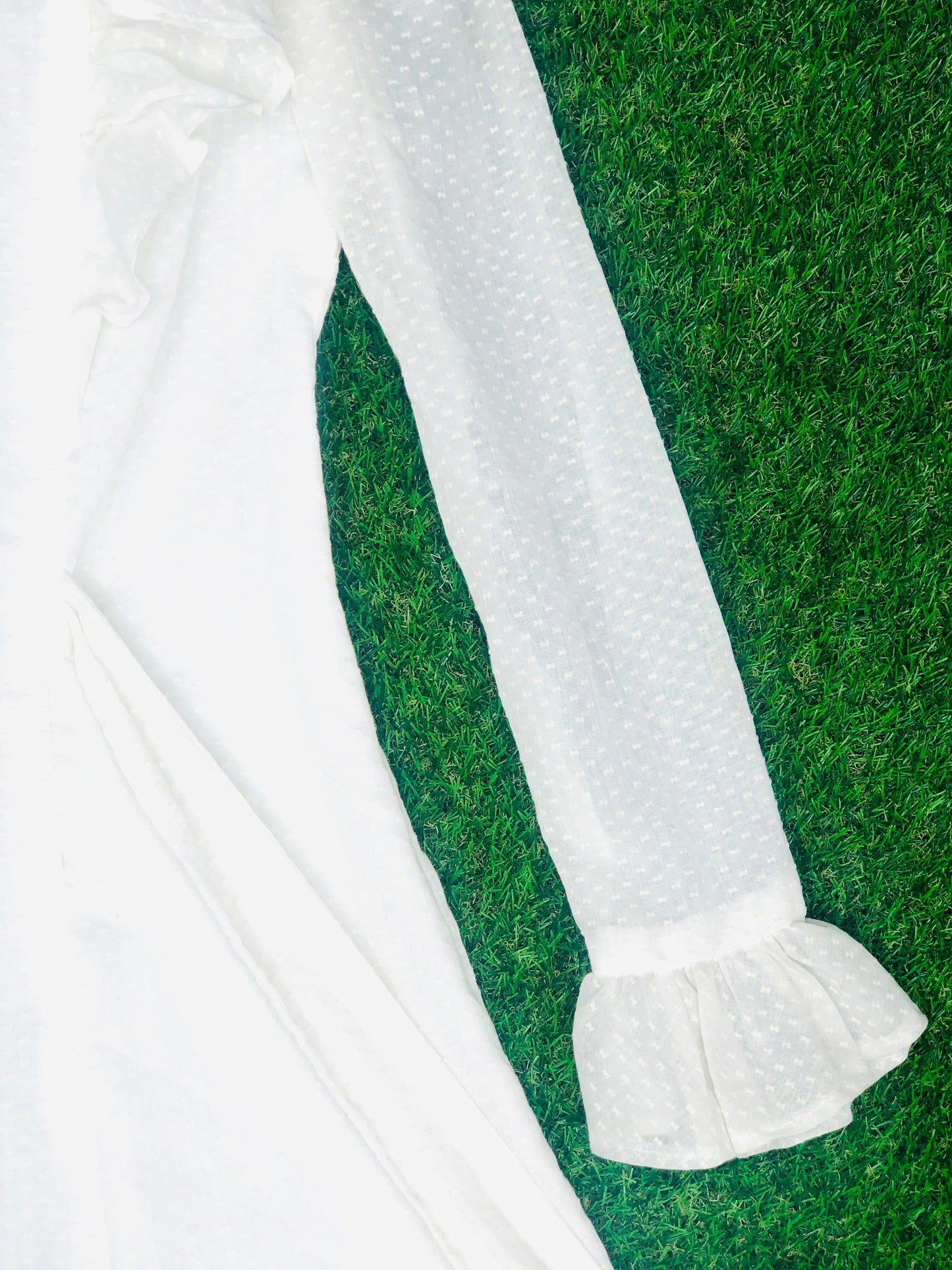 1970's White Ruffle Babydoll Mini Dress