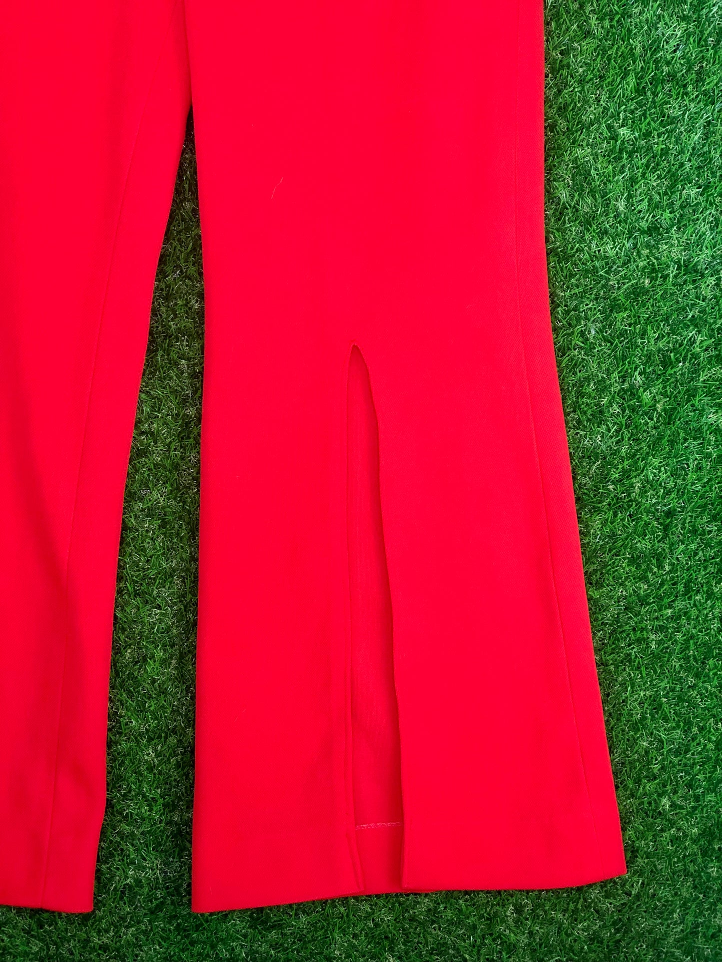 1970's Tomato Red Bellbottoms With Front Slits