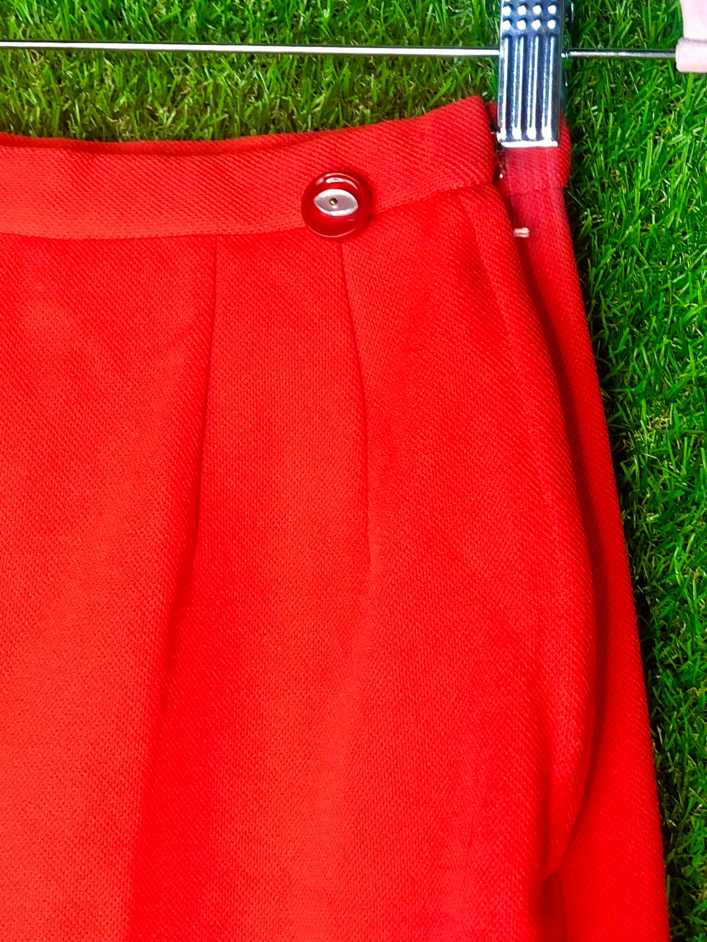 1970's Tomato Red Bellbottoms With Front Slits