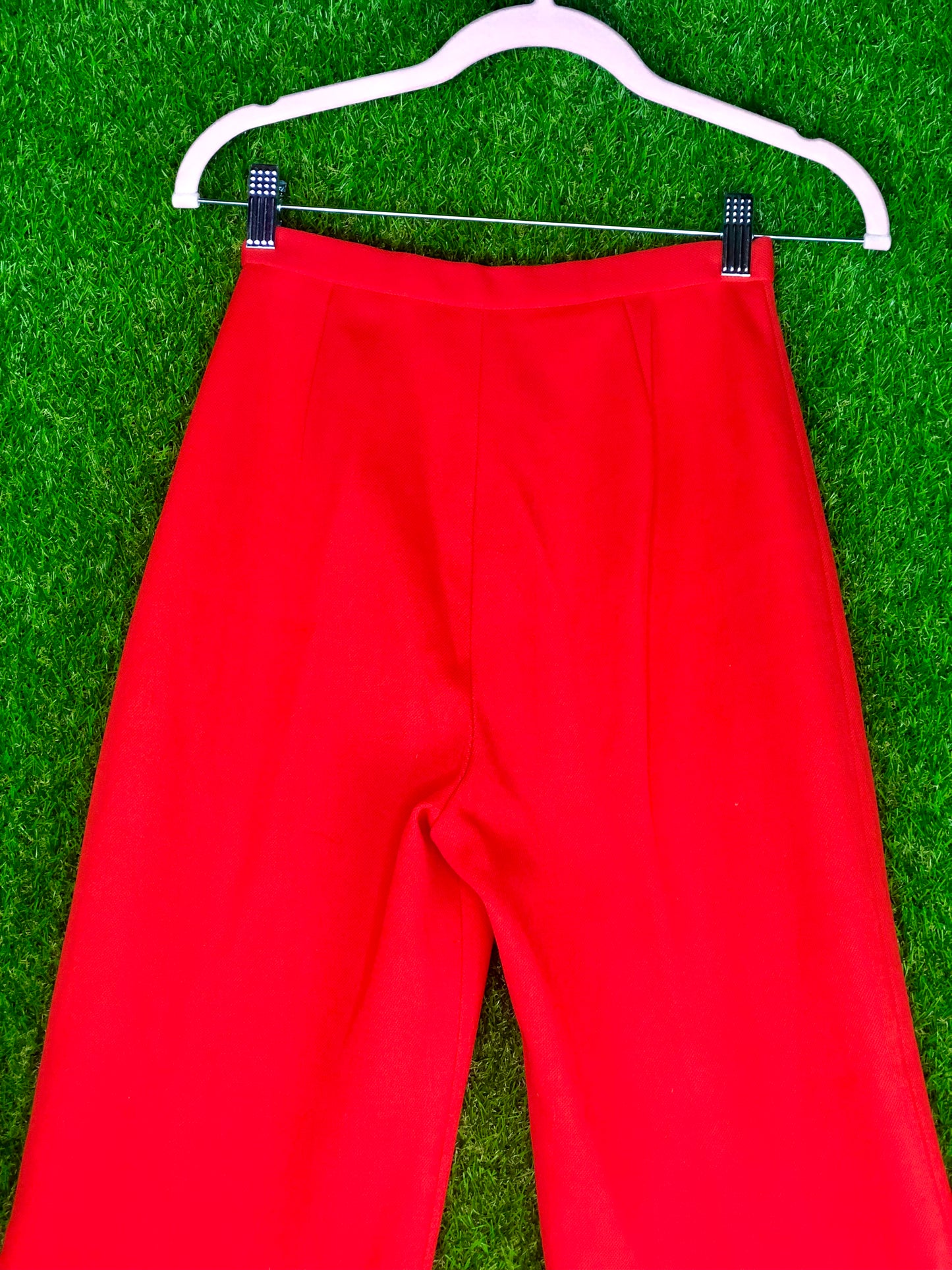 1970's Tomato Red Bellbottoms With Front Slits