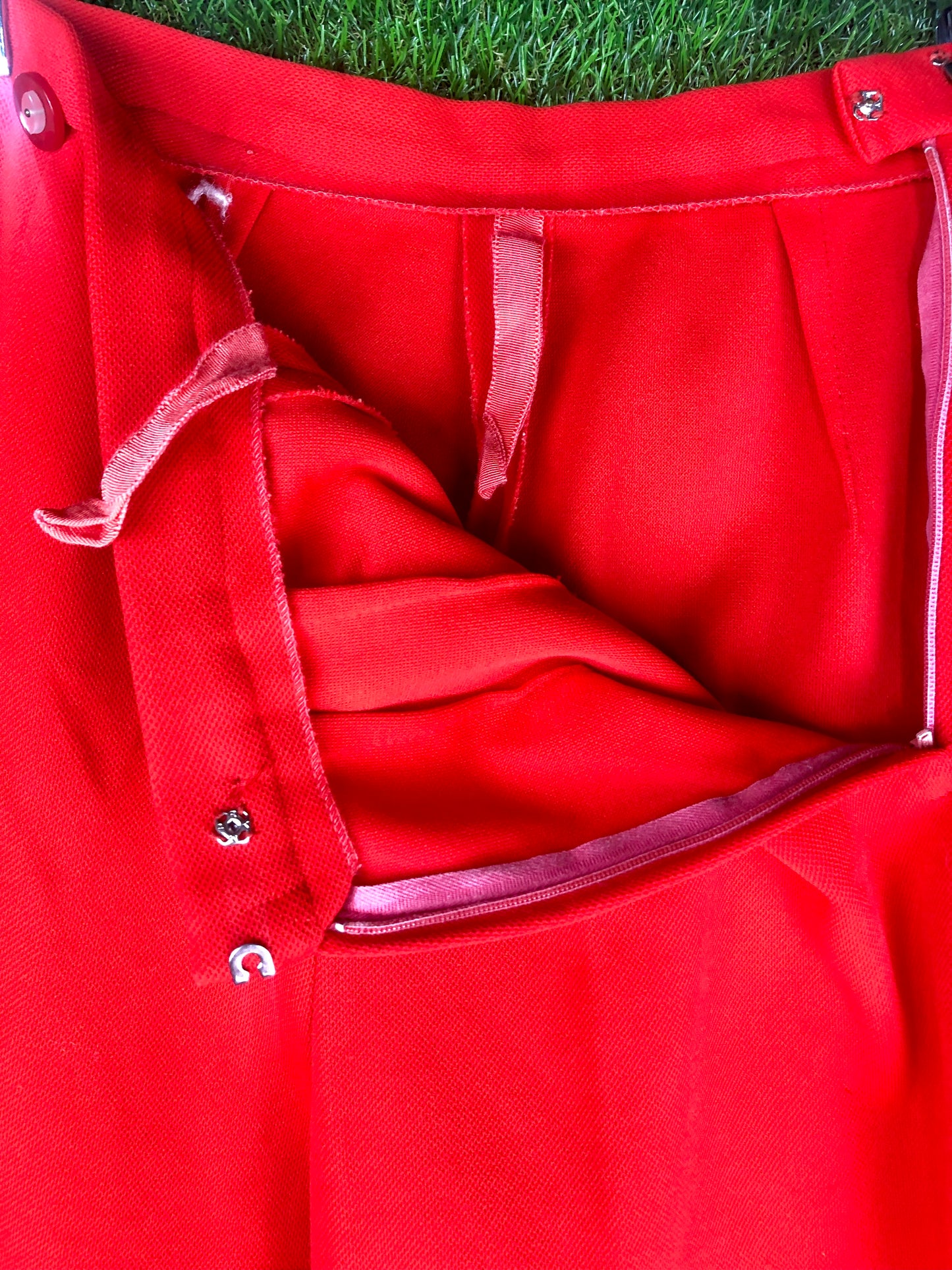 1970's Tomato Red Bellbottoms With Front Slits
