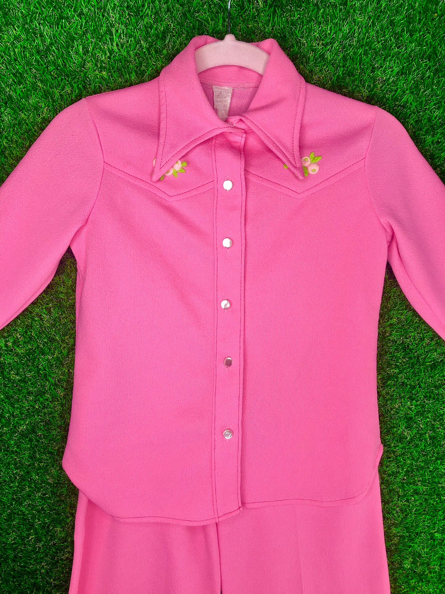 1970's Western Bubblegum Pink Top and Pants Set