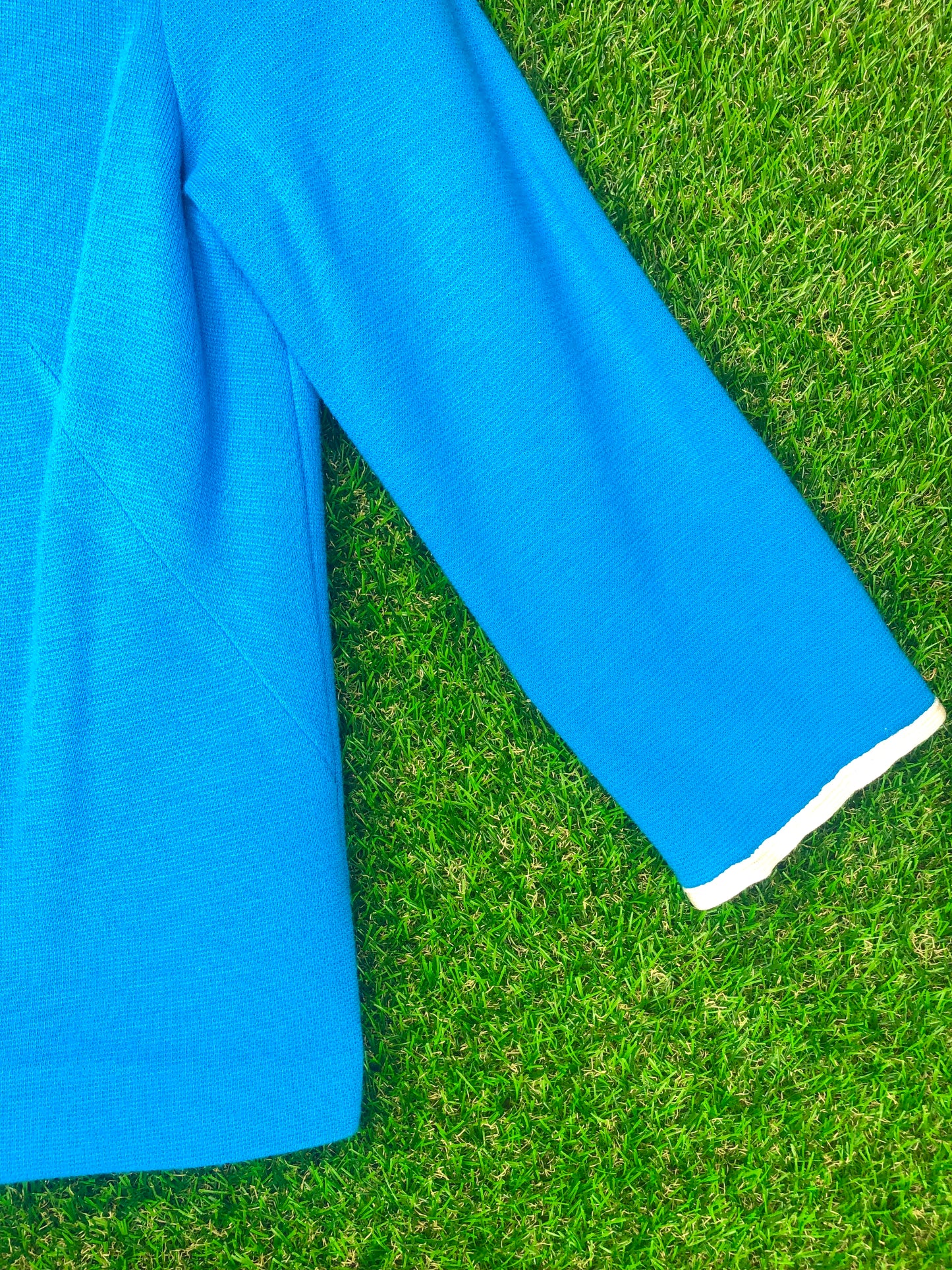 1960's Mary Tyler Moor Sky-Blue Top and Skirt Set