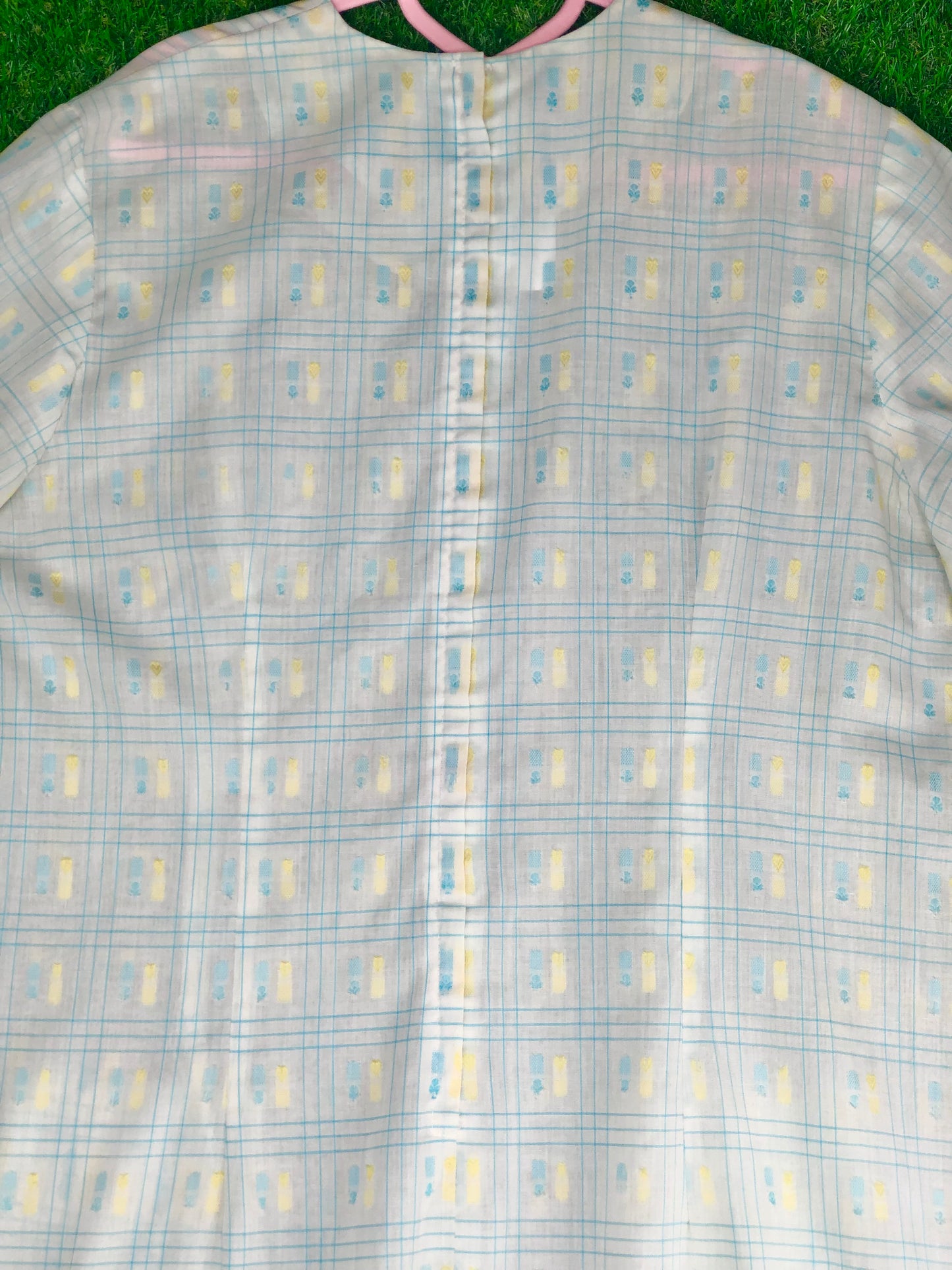 1960's Volup Drop-Waist Cotton Dress With Pockets