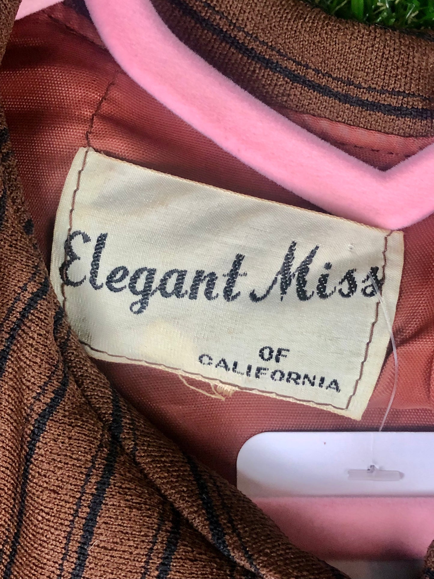1960's Mod Brown Striped Coat