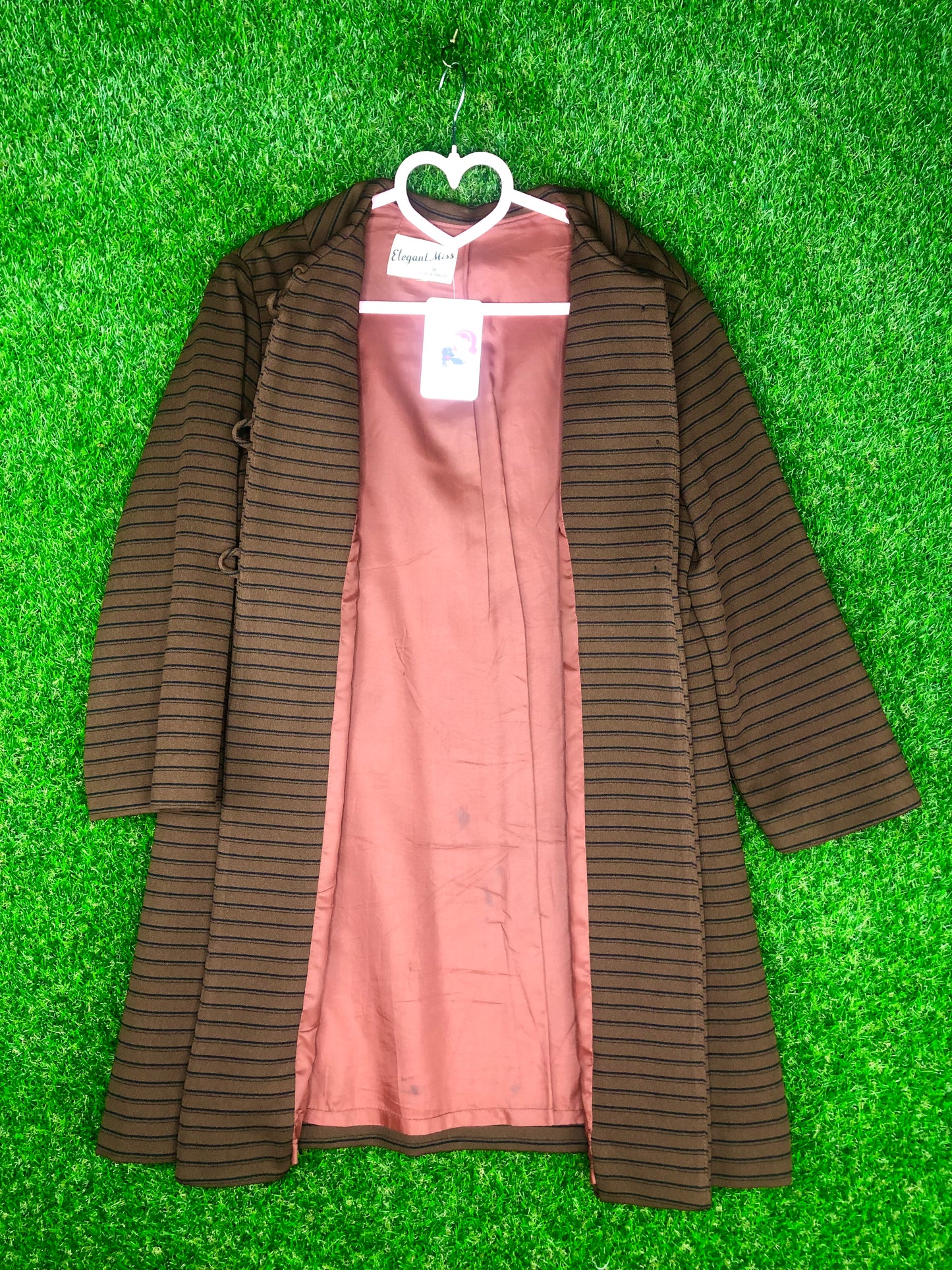 1960's Mod Brown Striped Coat