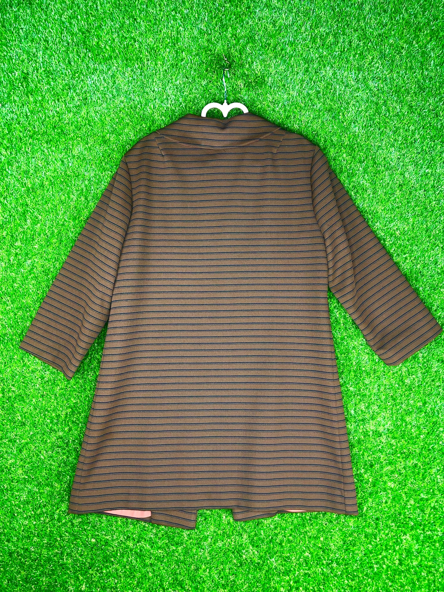 1960's Mod Brown Striped Coat