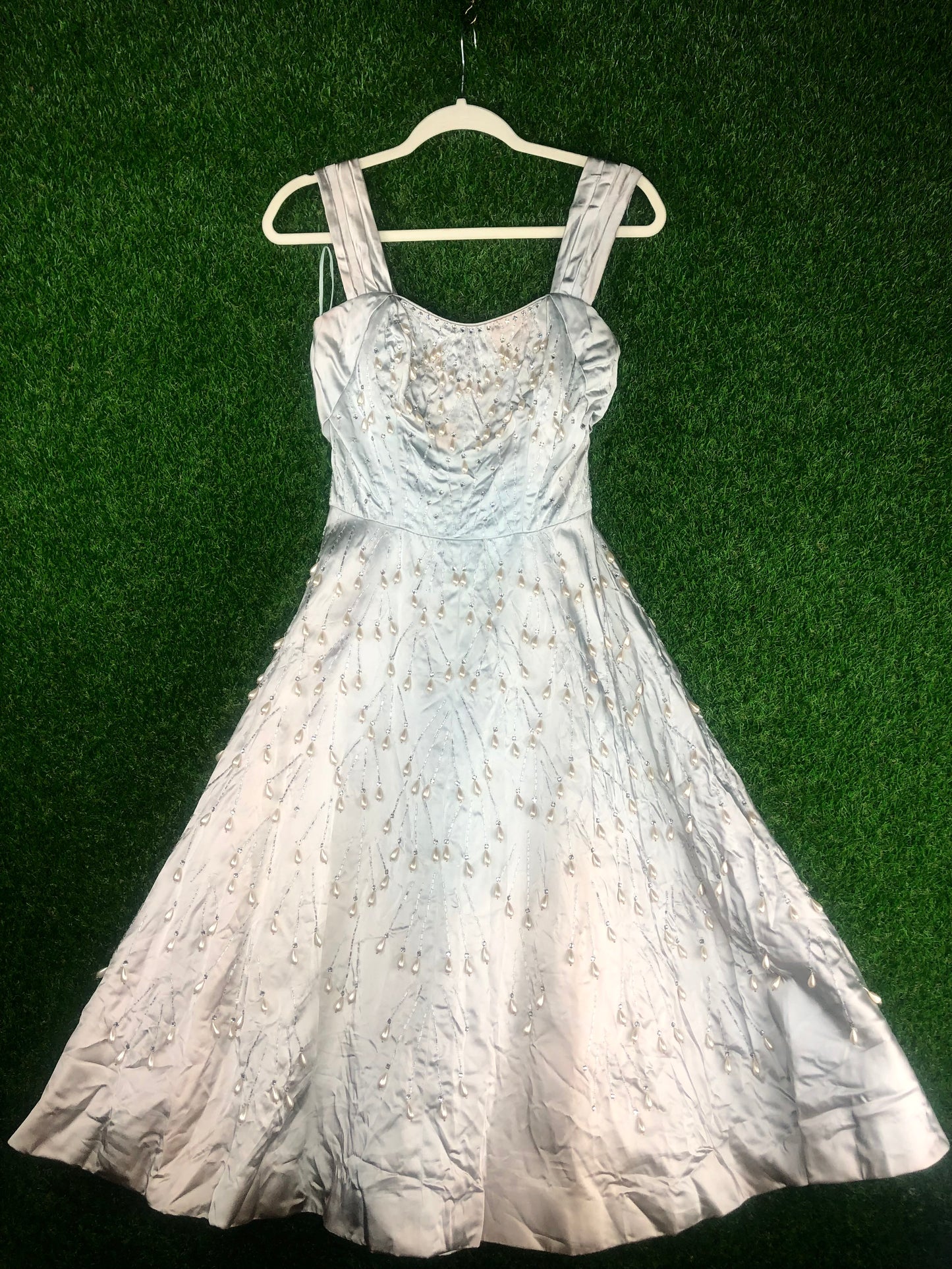 1950's Glamorous ' Wounded Bird' Formal Beaded Dress