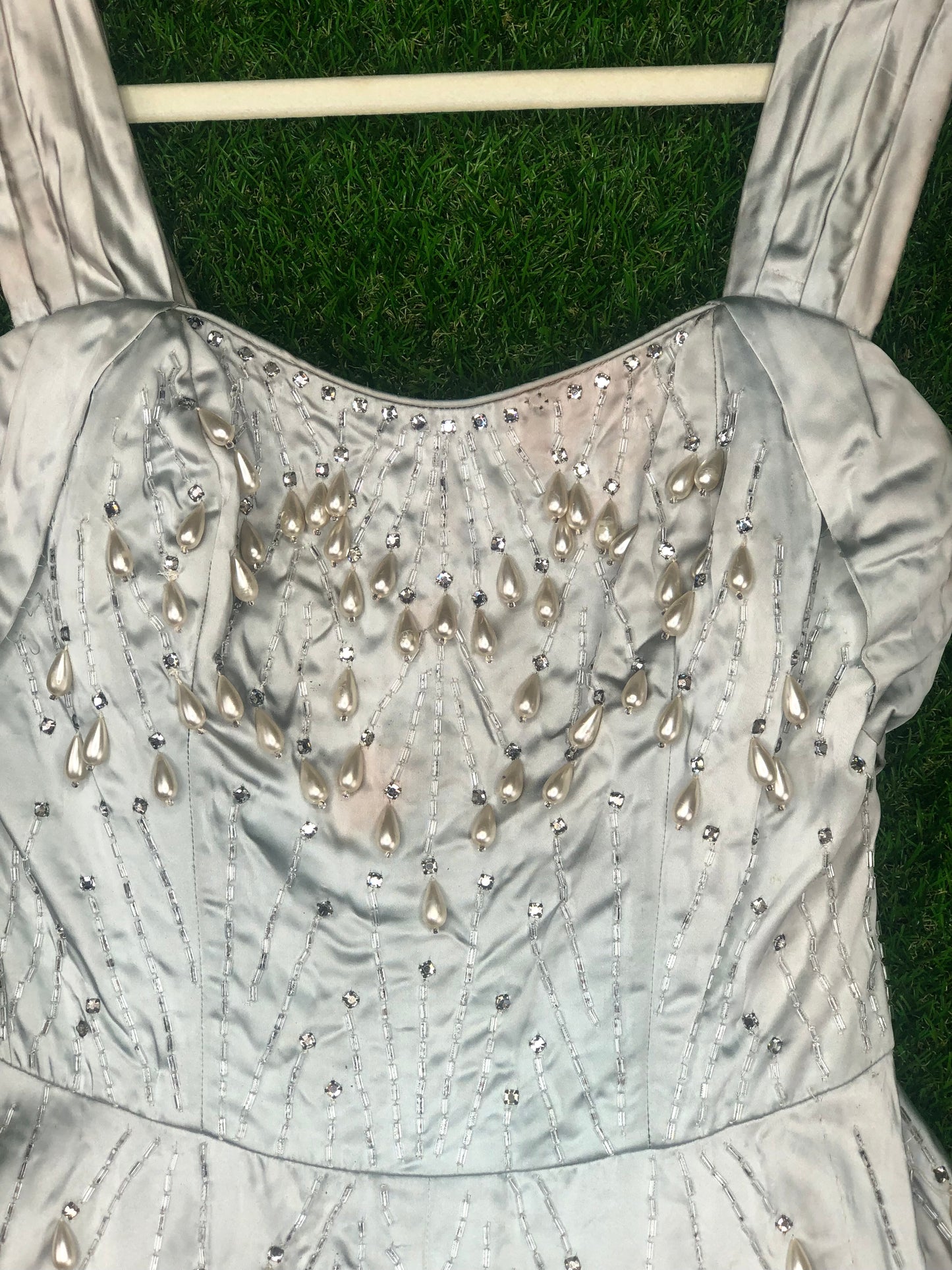 1950's Glamorous ' Wounded Bird' Formal Beaded Dress