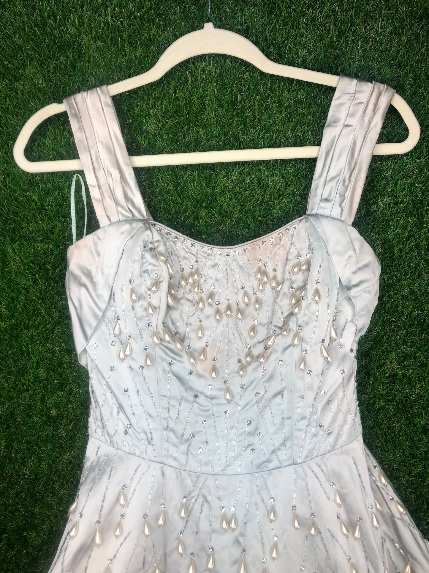 1950's Glamorous ' Wounded Bird' Formal Beaded Dress