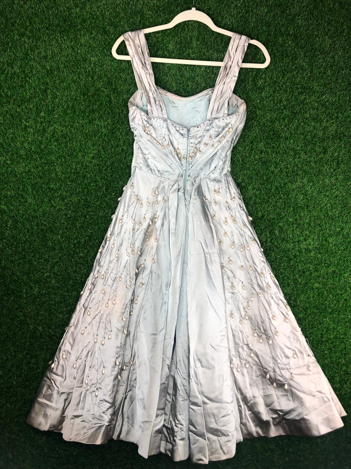 1950's Glamorous ' Wounded Bird' Formal Beaded Dress