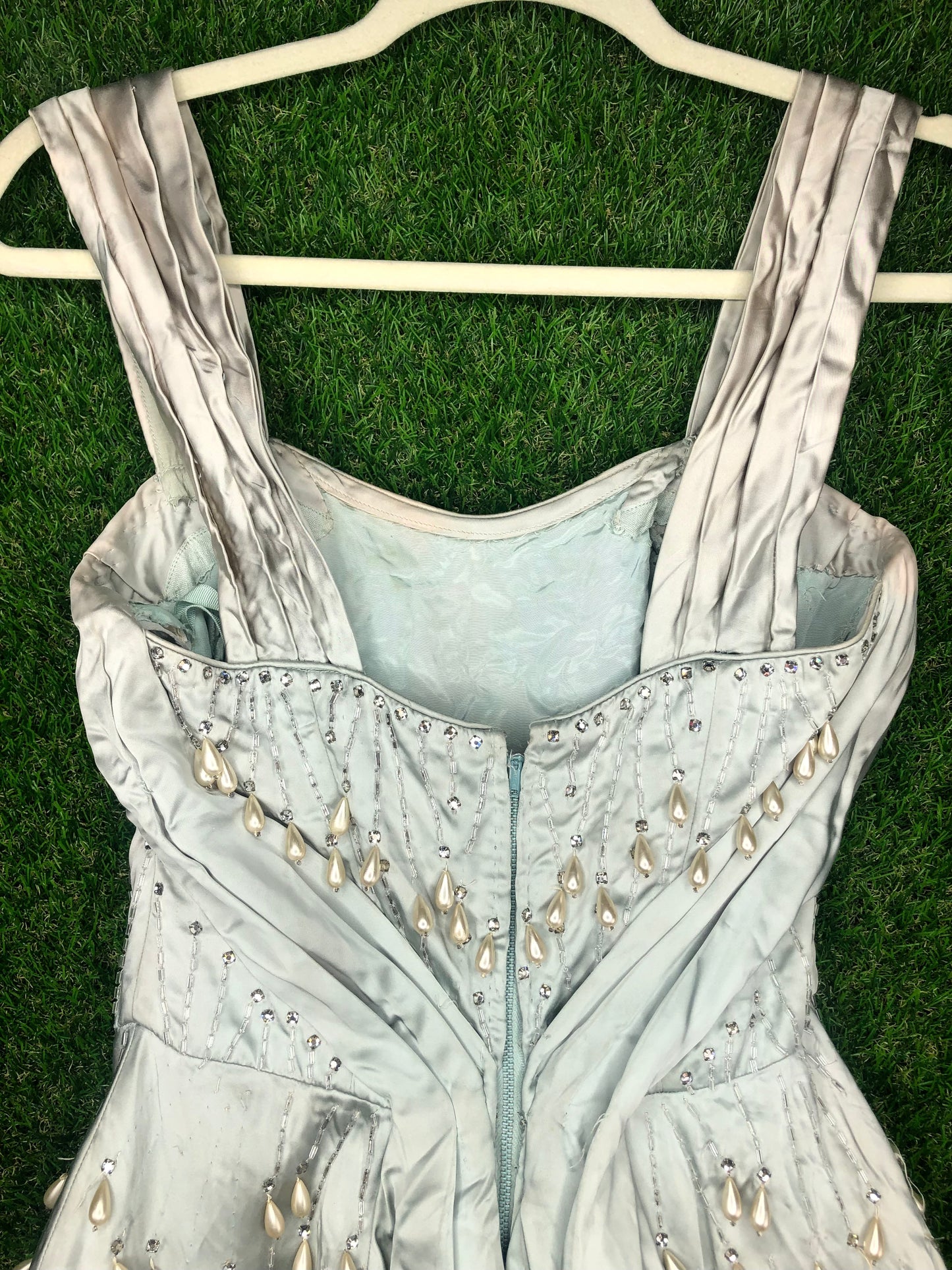 1950's Glamorous ' Wounded Bird' Formal Beaded Dress