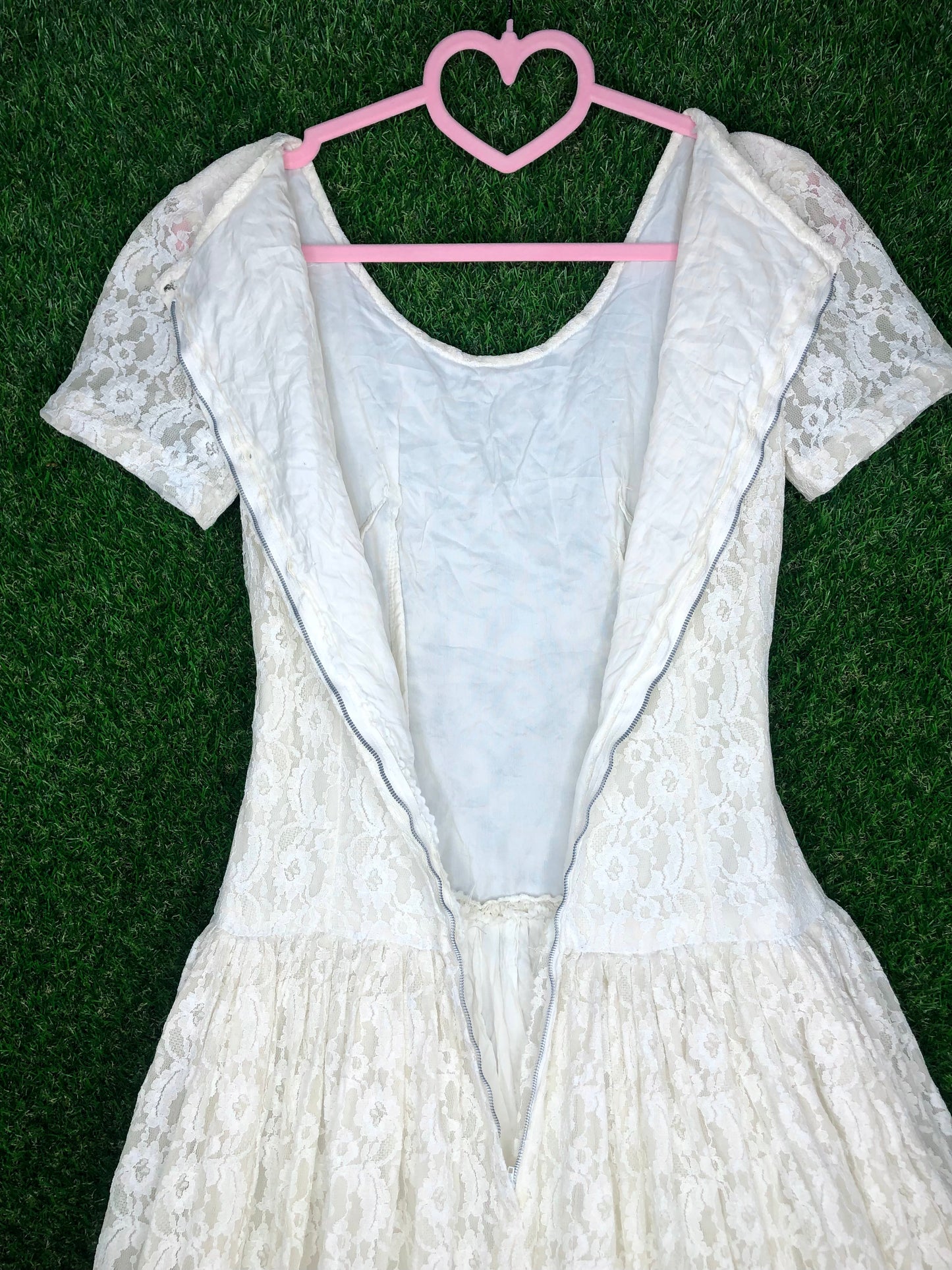 1950's Long Lacy 'CottageCore' Gown