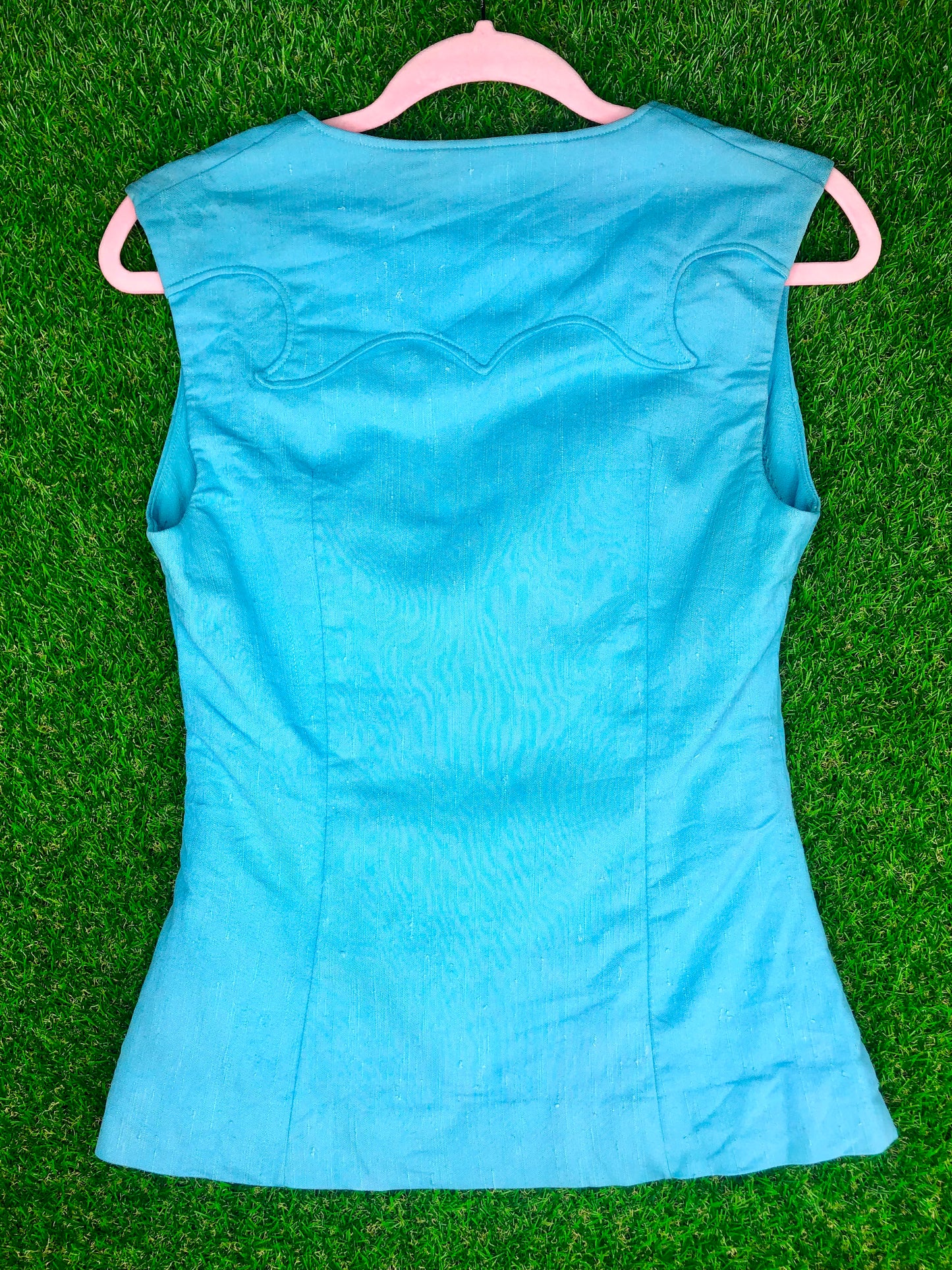 1970's Western Sky Blue Two-Piece Pant and Vest Set