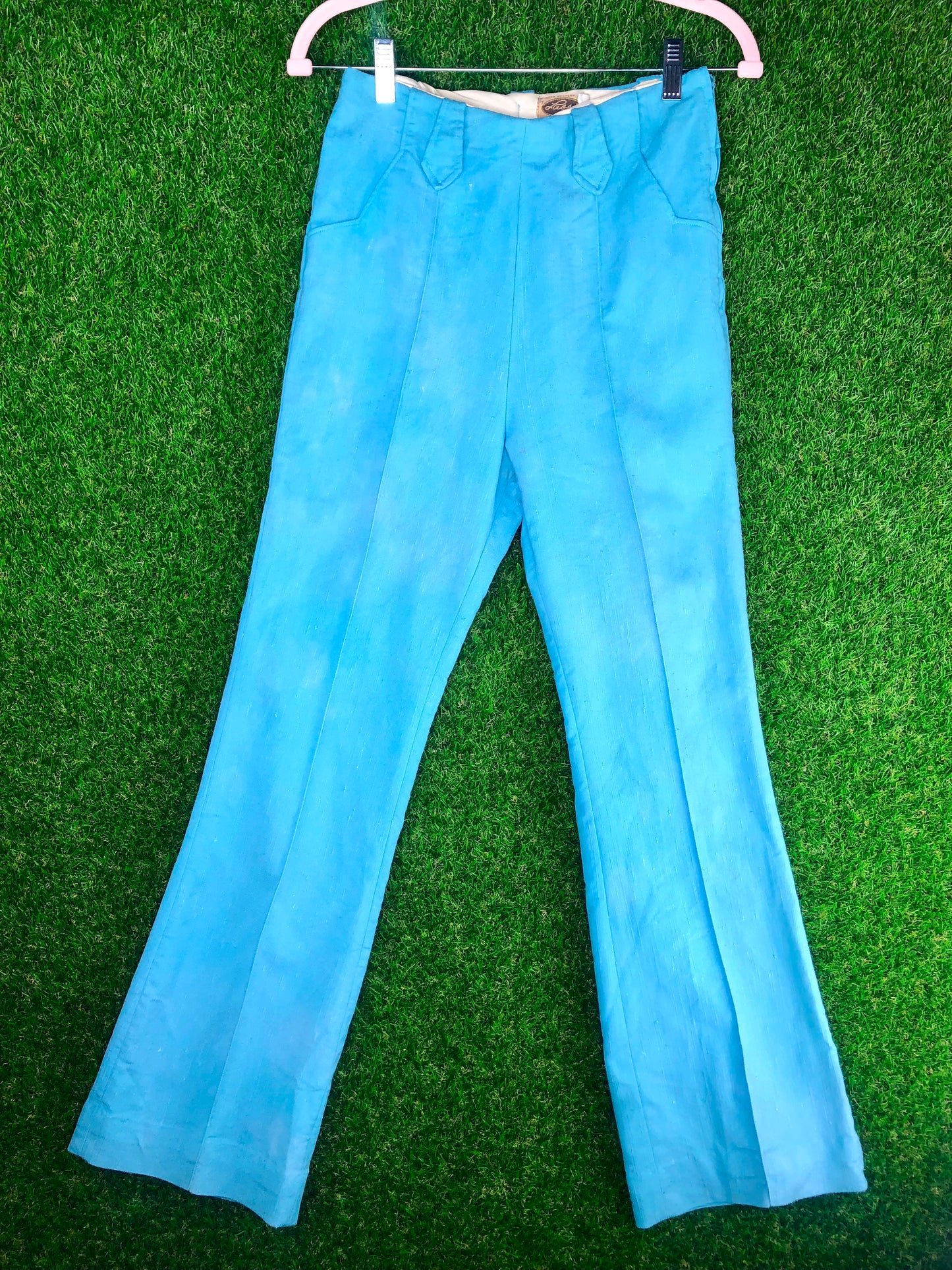 1970's Western Sky Blue Two-Piece Pant and Vest Set