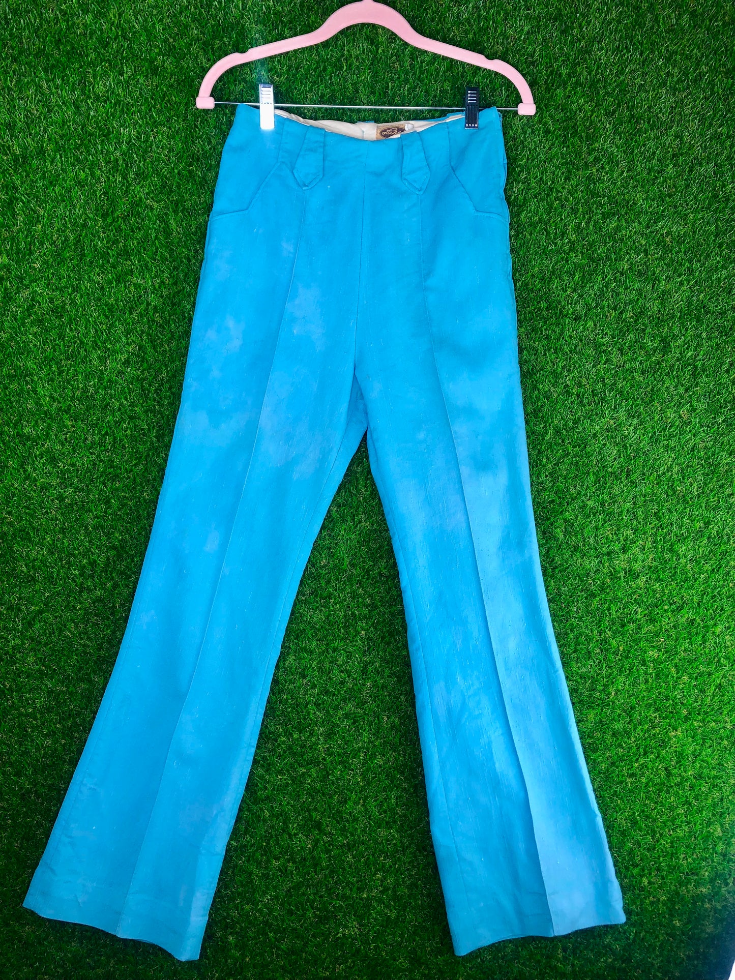 1970's Western Sky Blue Two-Piece Pant and Vest Set