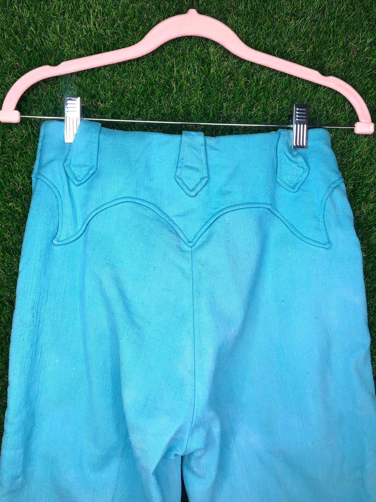 1970's Western Sky Blue Two-Piece Pant and Vest Set