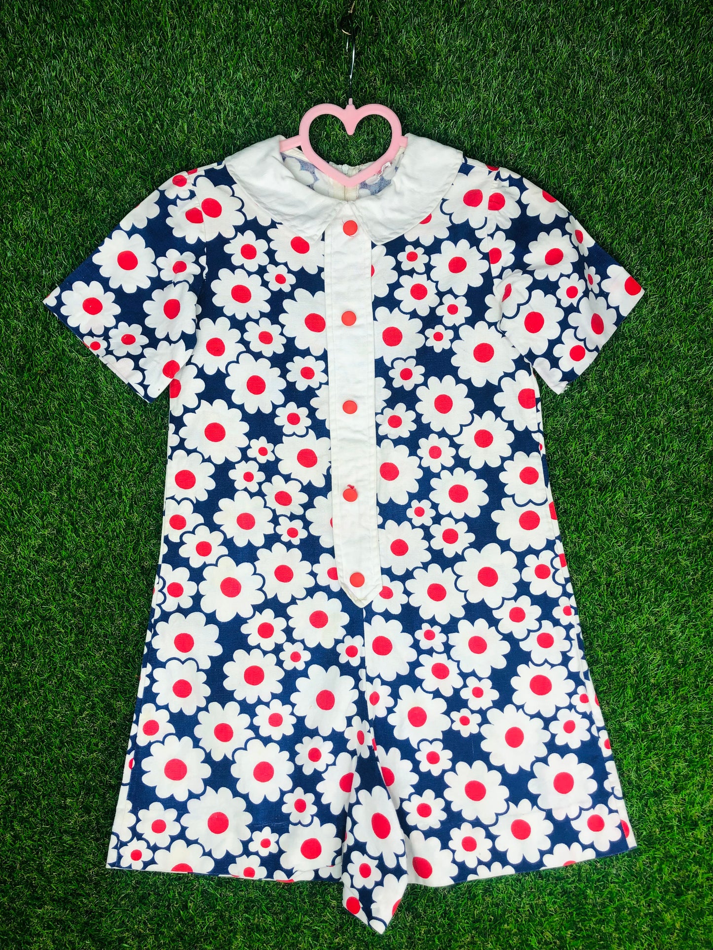 1960's Red and Blue Flower Power Jumper