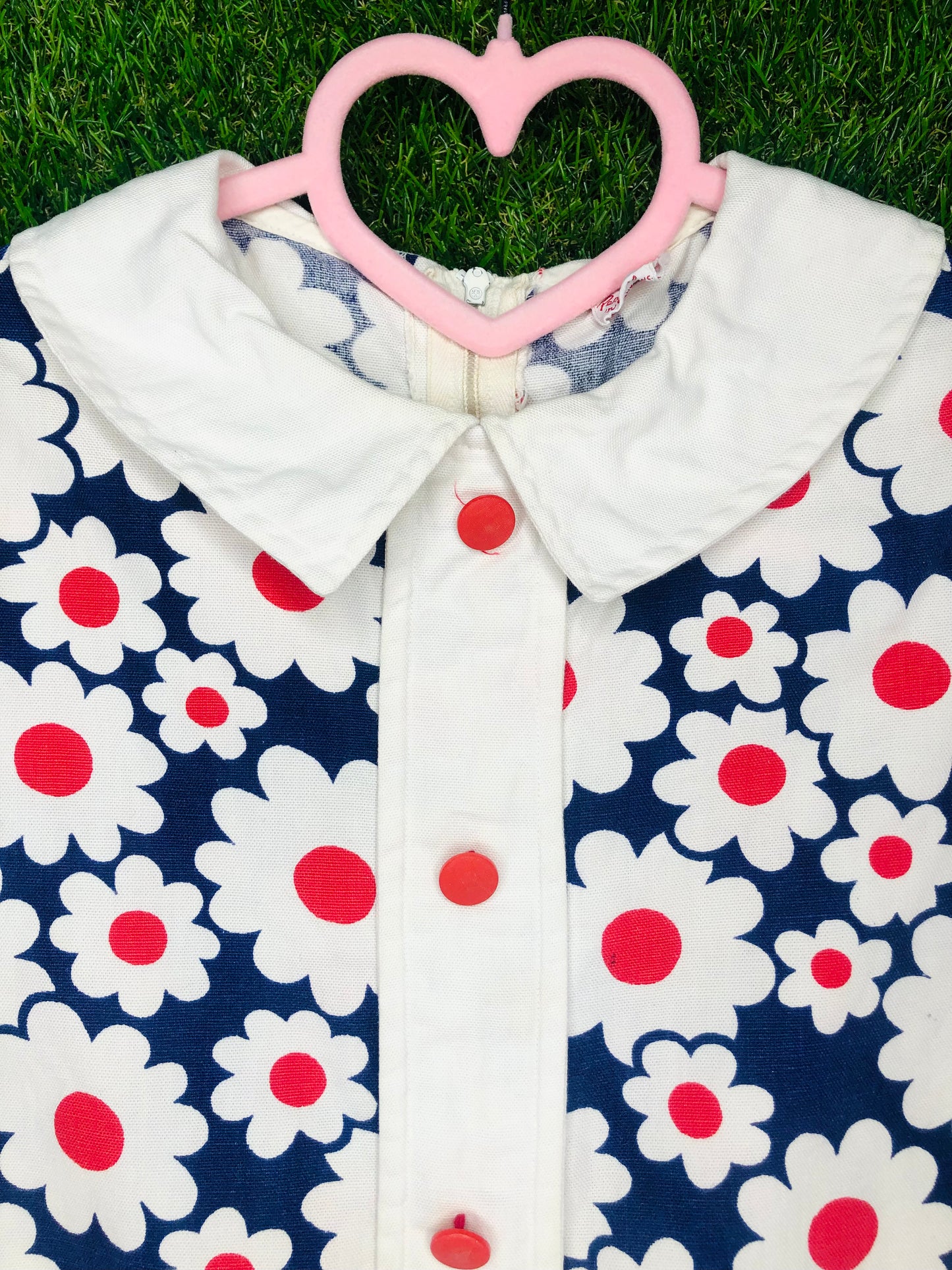 1960's Red and Blue Flower Power Jumper
