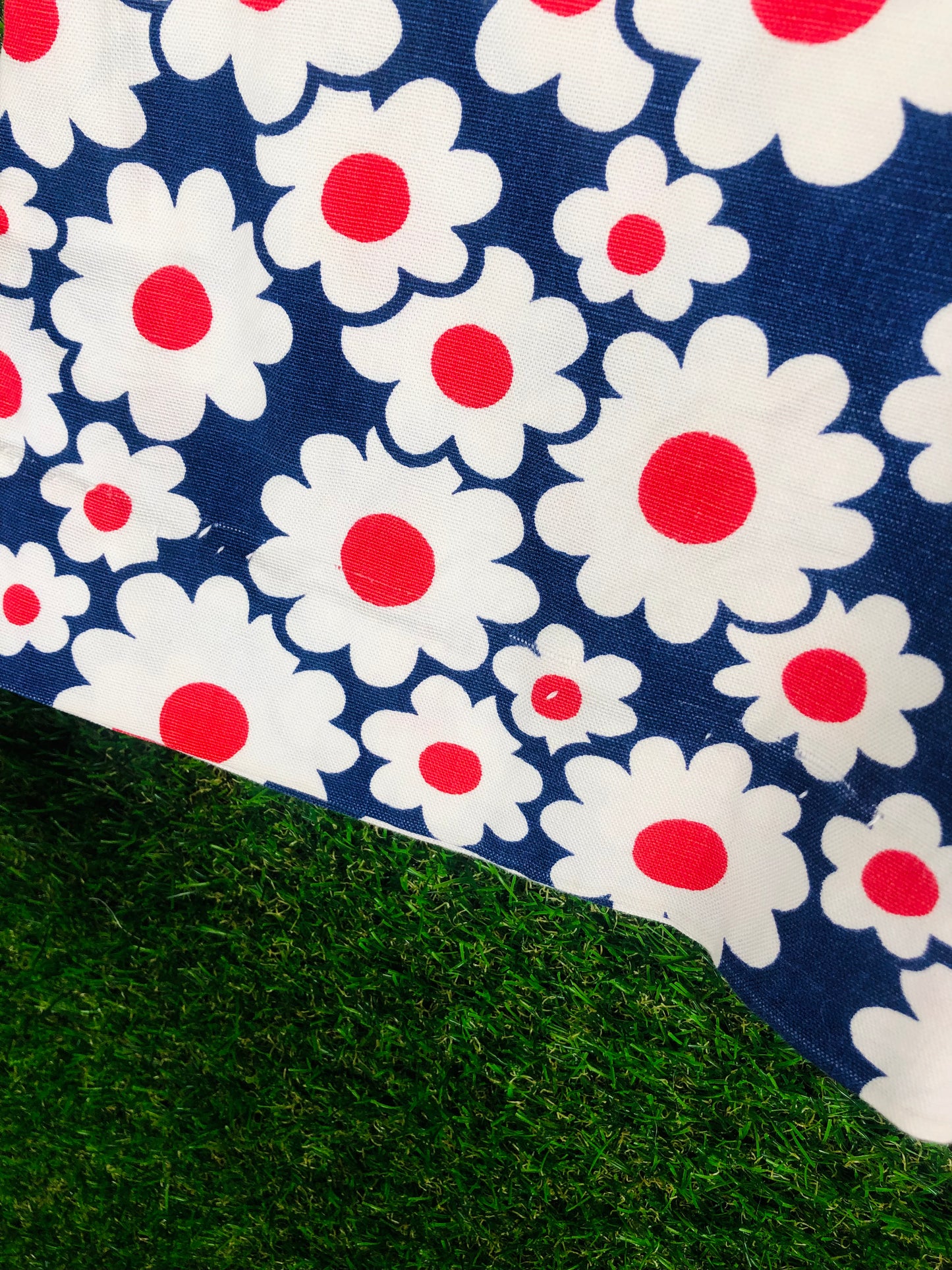1960's Red and Blue Flower Power Jumper