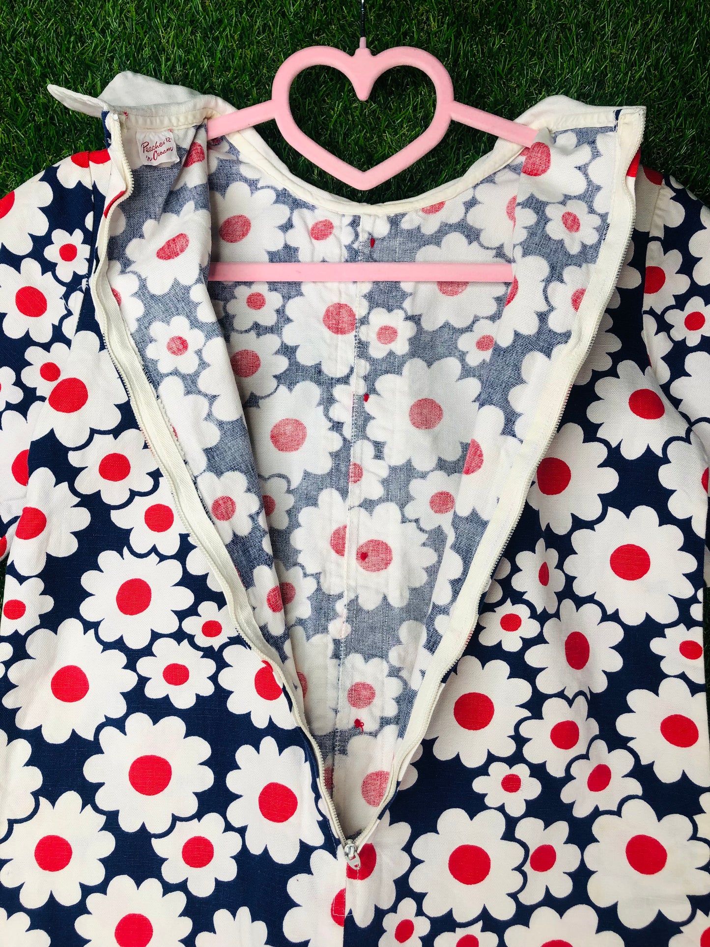 1960's Red and Blue Flower Power Jumper