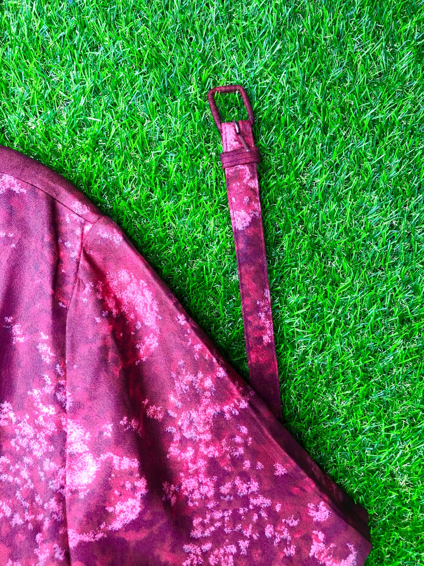 1950's Volup Crimson Wiggle Dress With Matching Belt