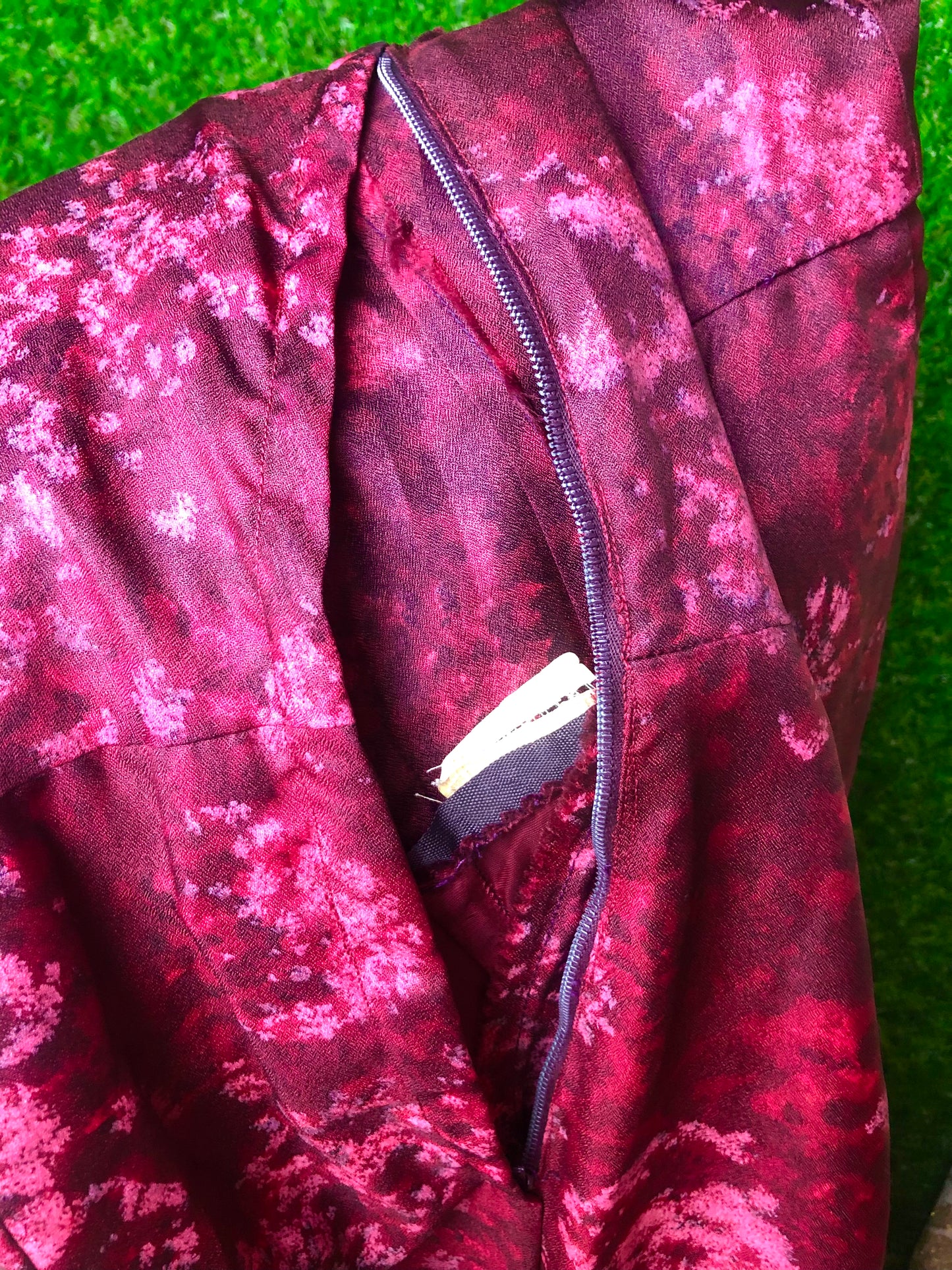 1950's Volup Crimson Wiggle Dress With Matching Belt