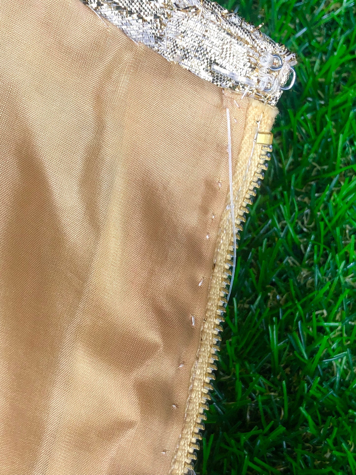 1950's 'Marilyn Monroe' Worthy Gold Pinup Wiggle Dress