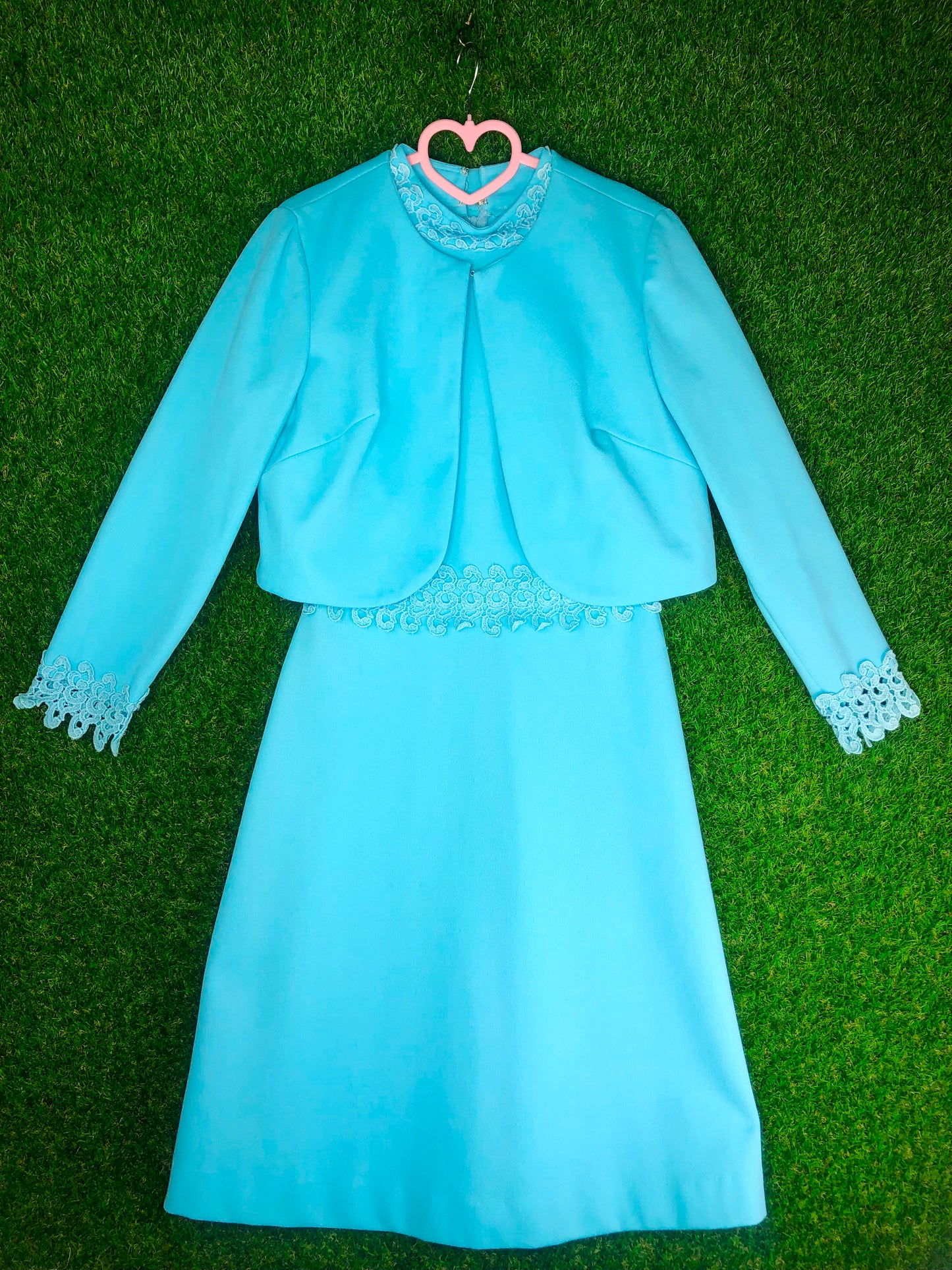 1960's Sky-Blue Dress with Matching Jacket