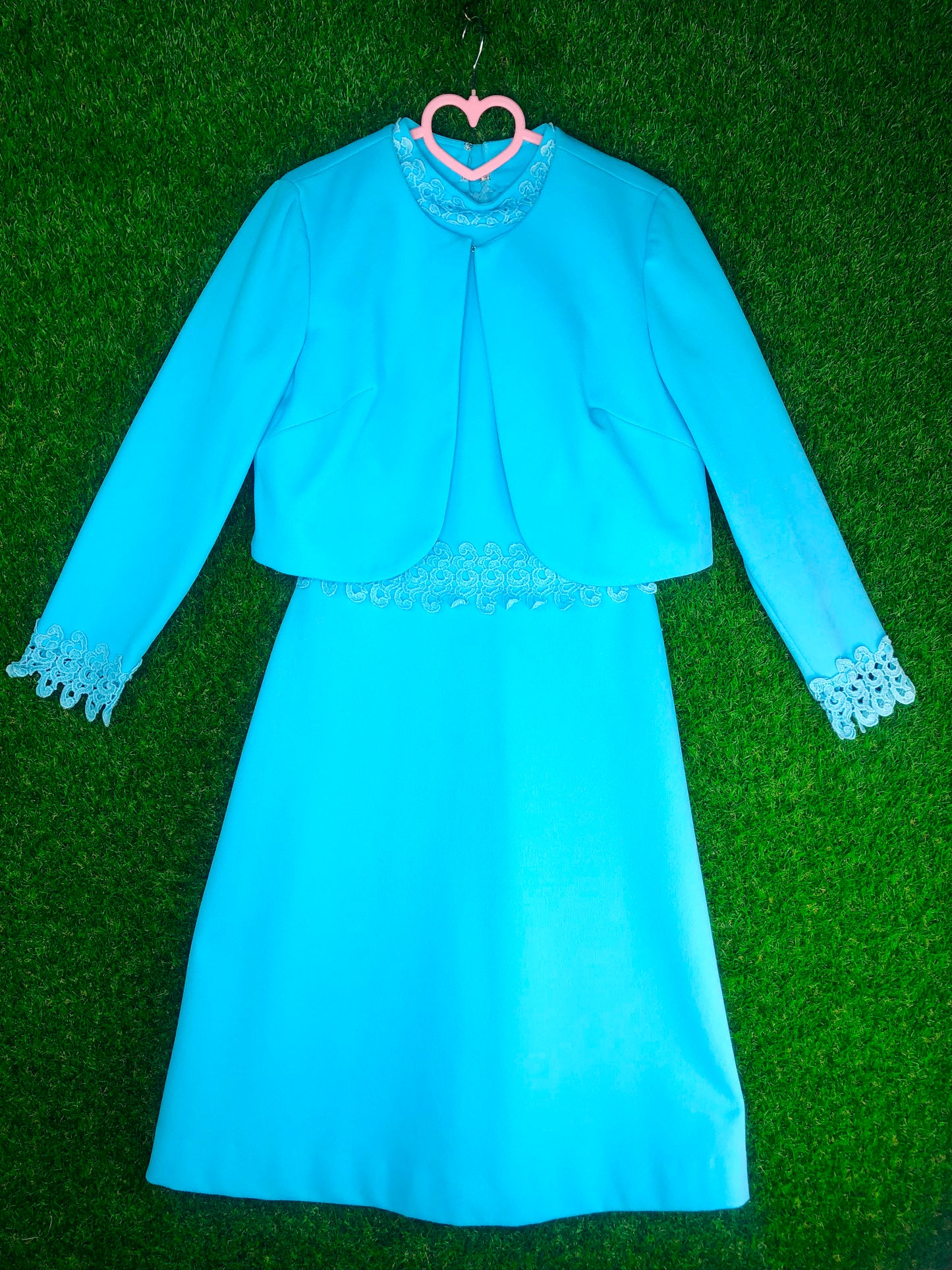 1960's Sky-Blue Dress with Matching Jacket