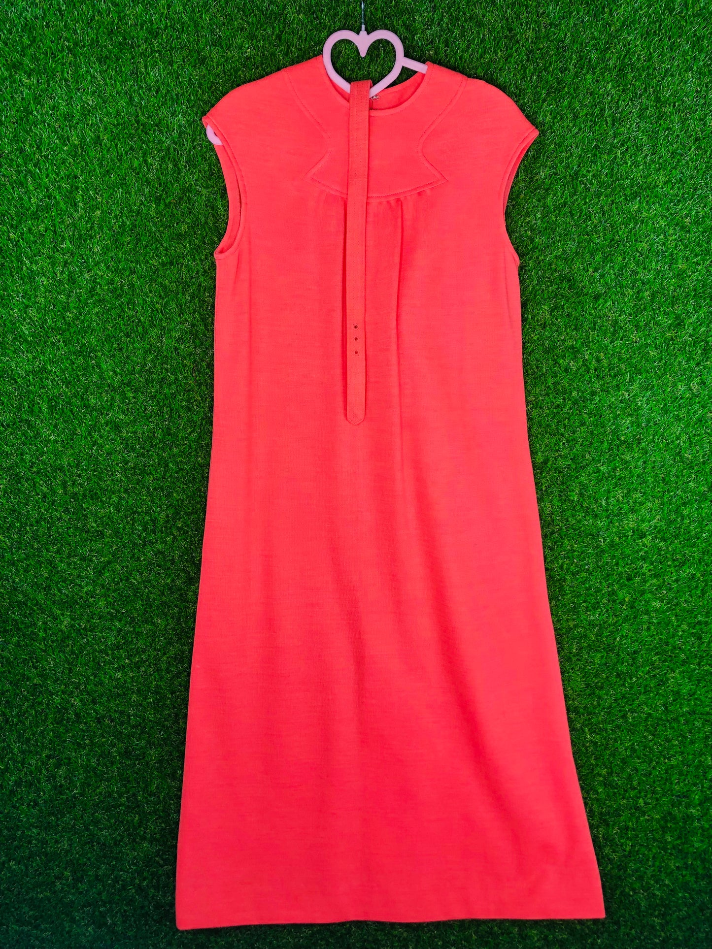 1960's Salmon Shift Dress With Matching Belt