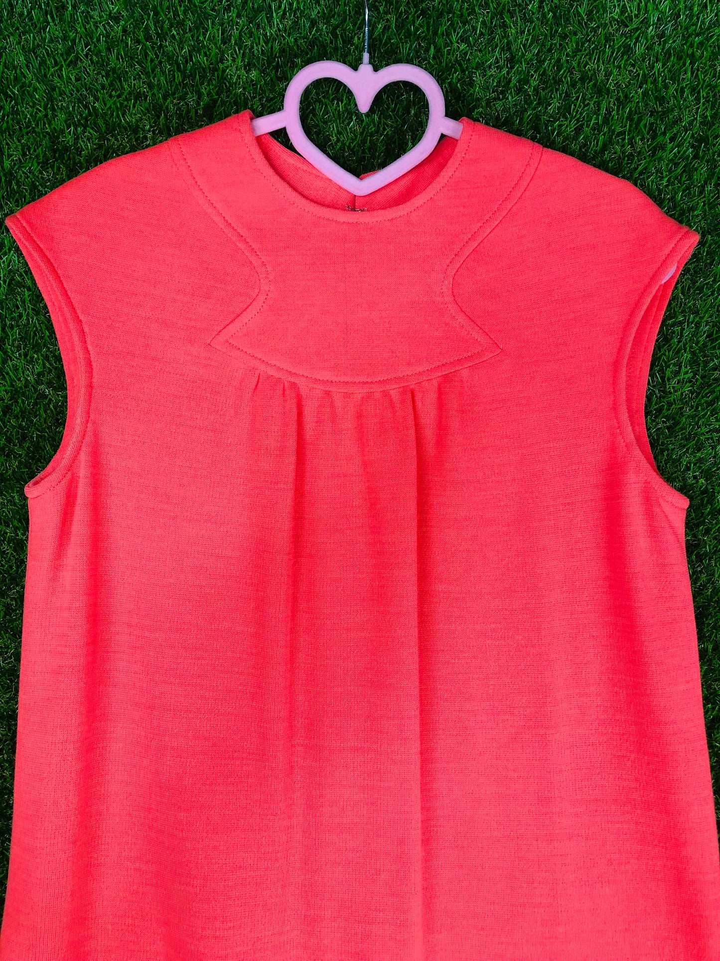 1960's Salmon Shift Dress With Matching Belt