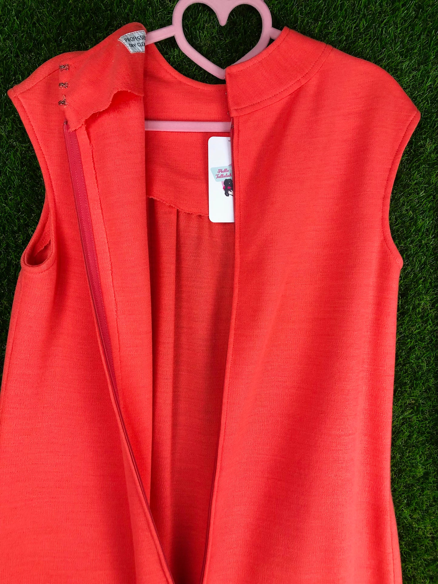 1960's Salmon Shift Dress With Matching Belt