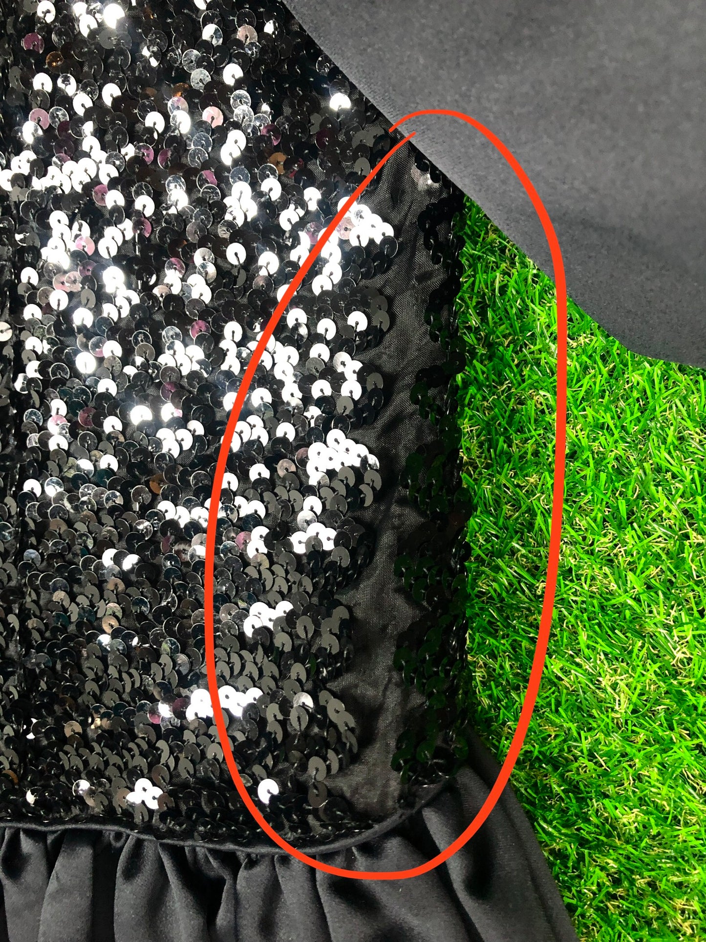 1980's Glamorous Black Sequined Villain Volup Ballgown