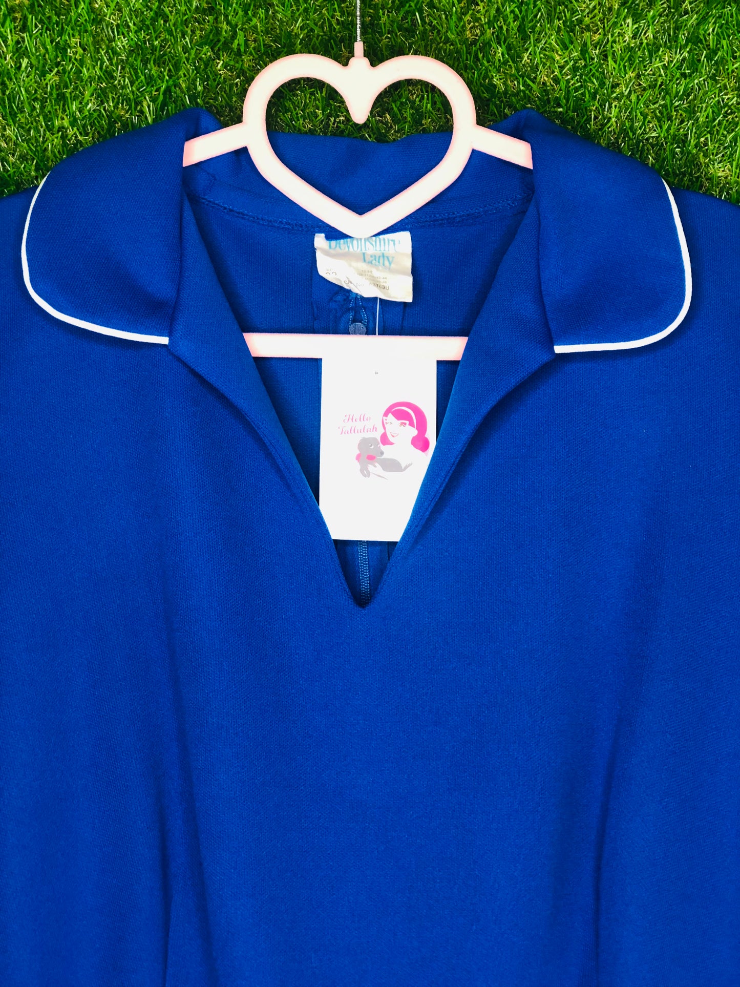 1970's Bright Blue Volup A-Line Dress