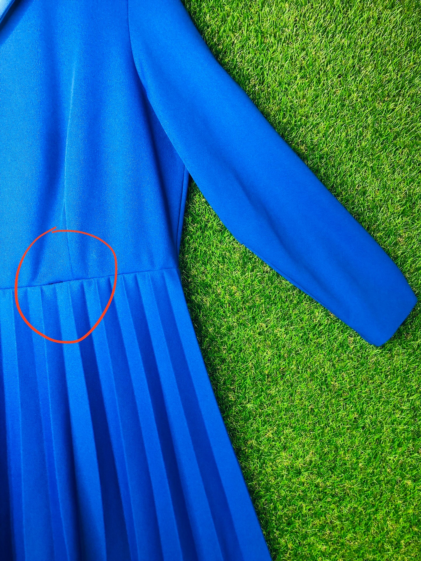1970's Bright Blue Volup A-Line Dress