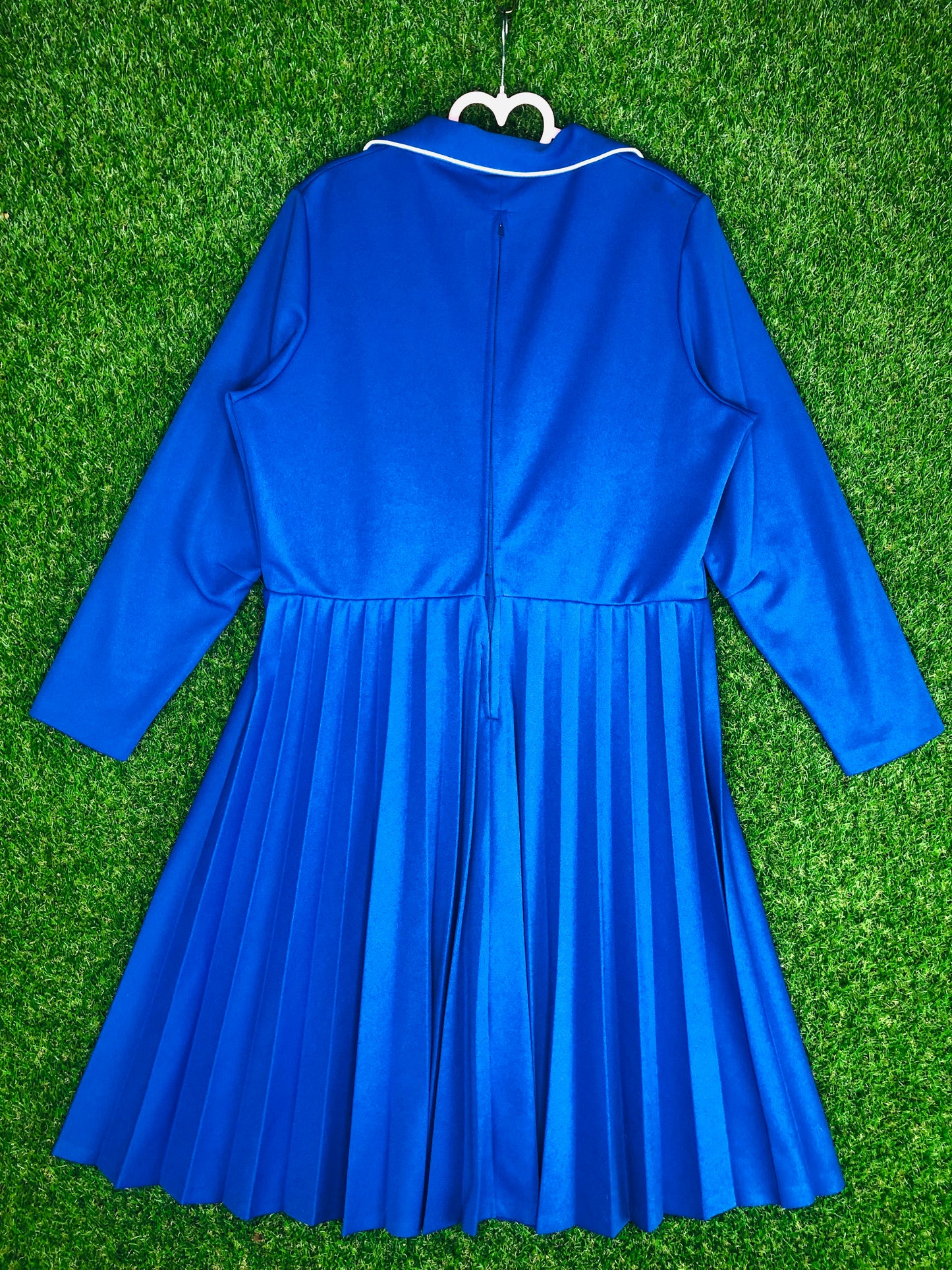 1970's Bright Blue Volup A-Line Dress