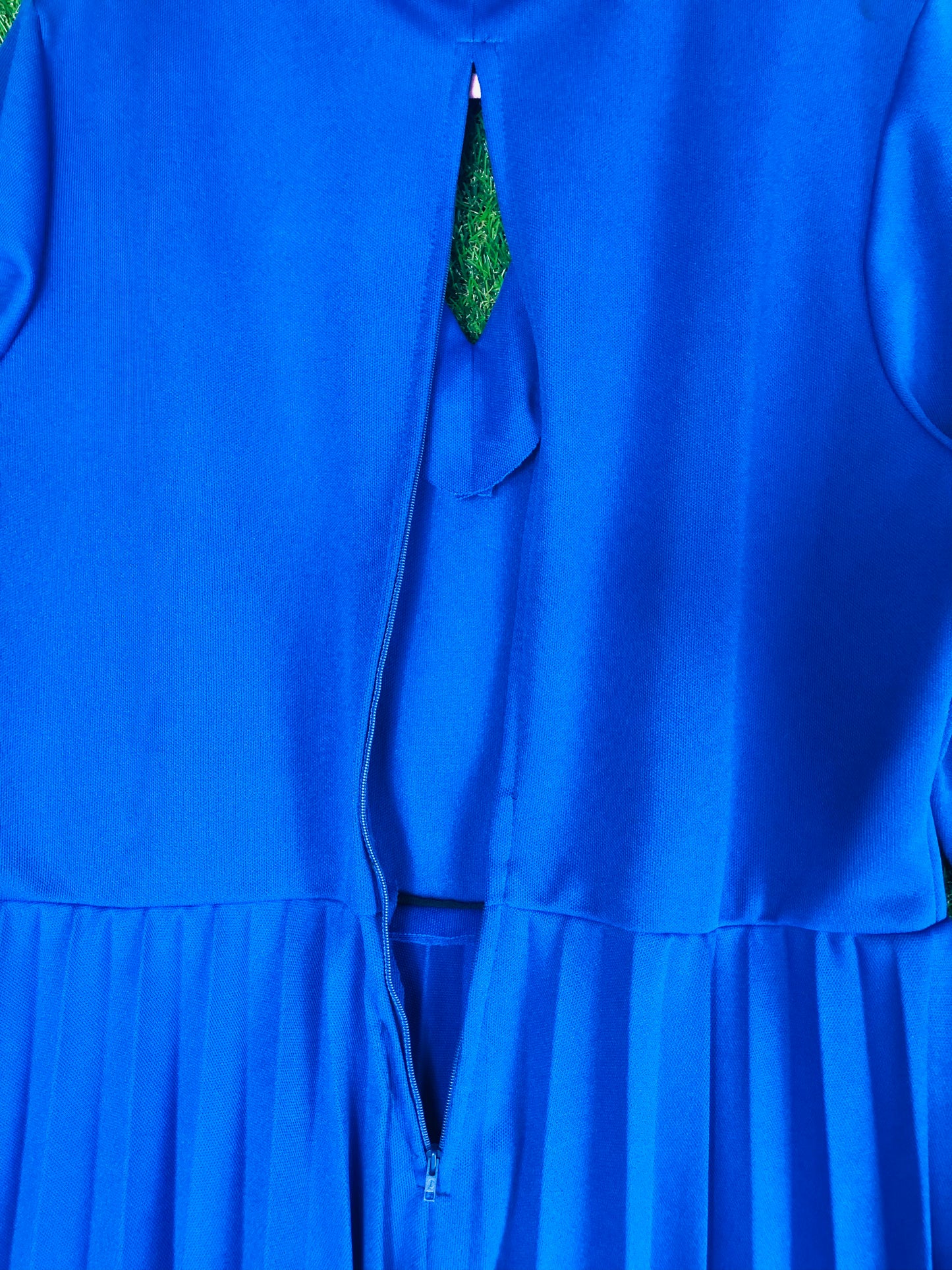 1970's Bright Blue Volup A-Line Dress