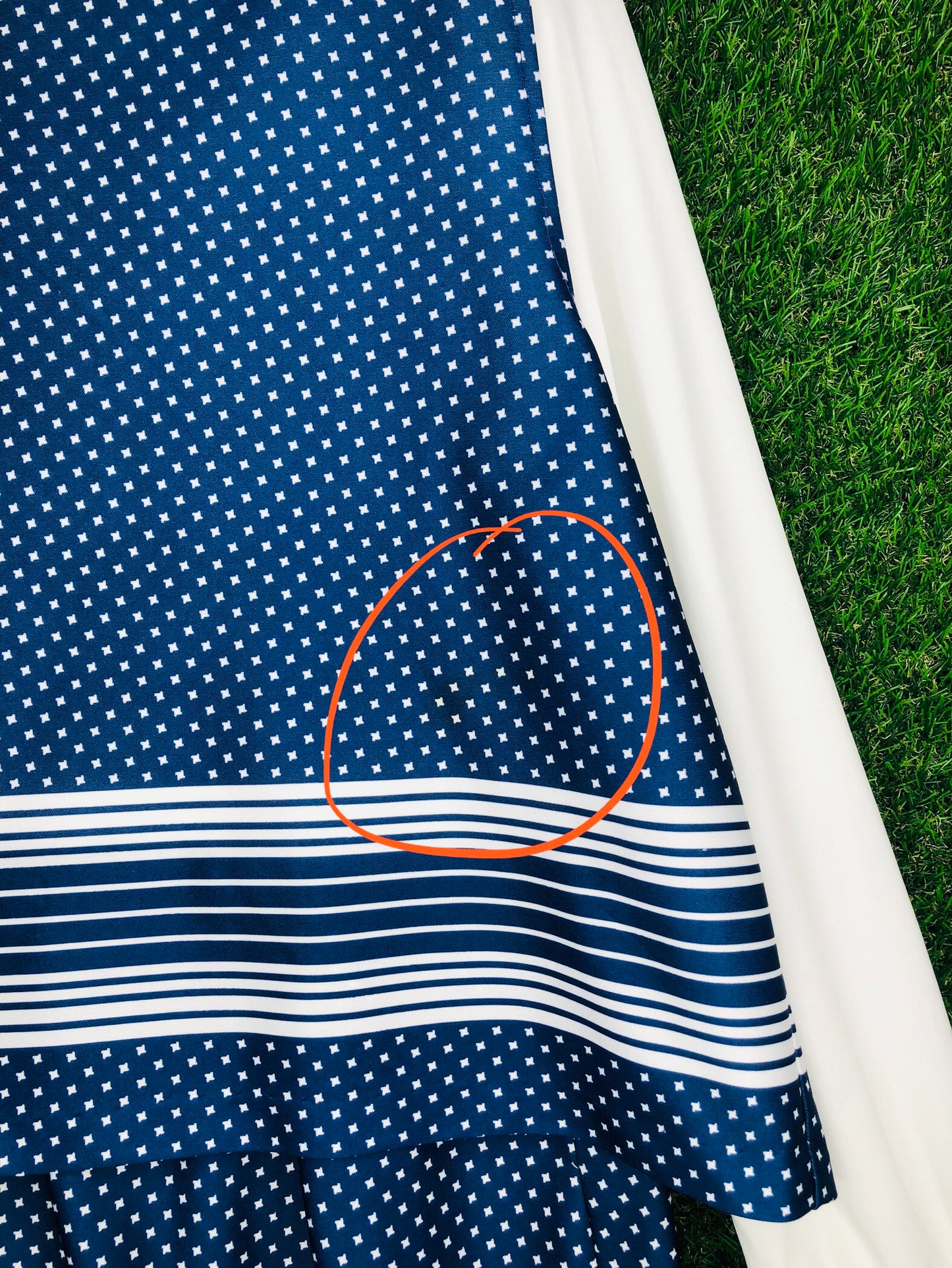 1970's Blue and White Volup Dress With Matching Vest