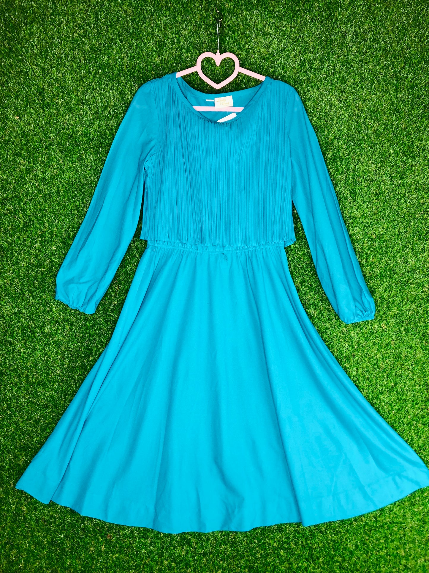 1980's Teal Volup Dress With Elastic Waist