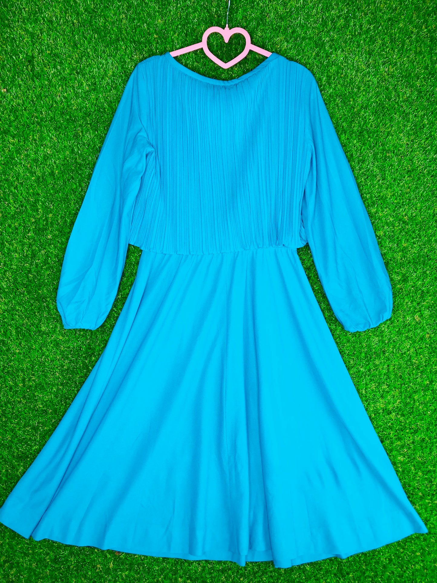 1980's Teal Volup Dress With Elastic Waist
